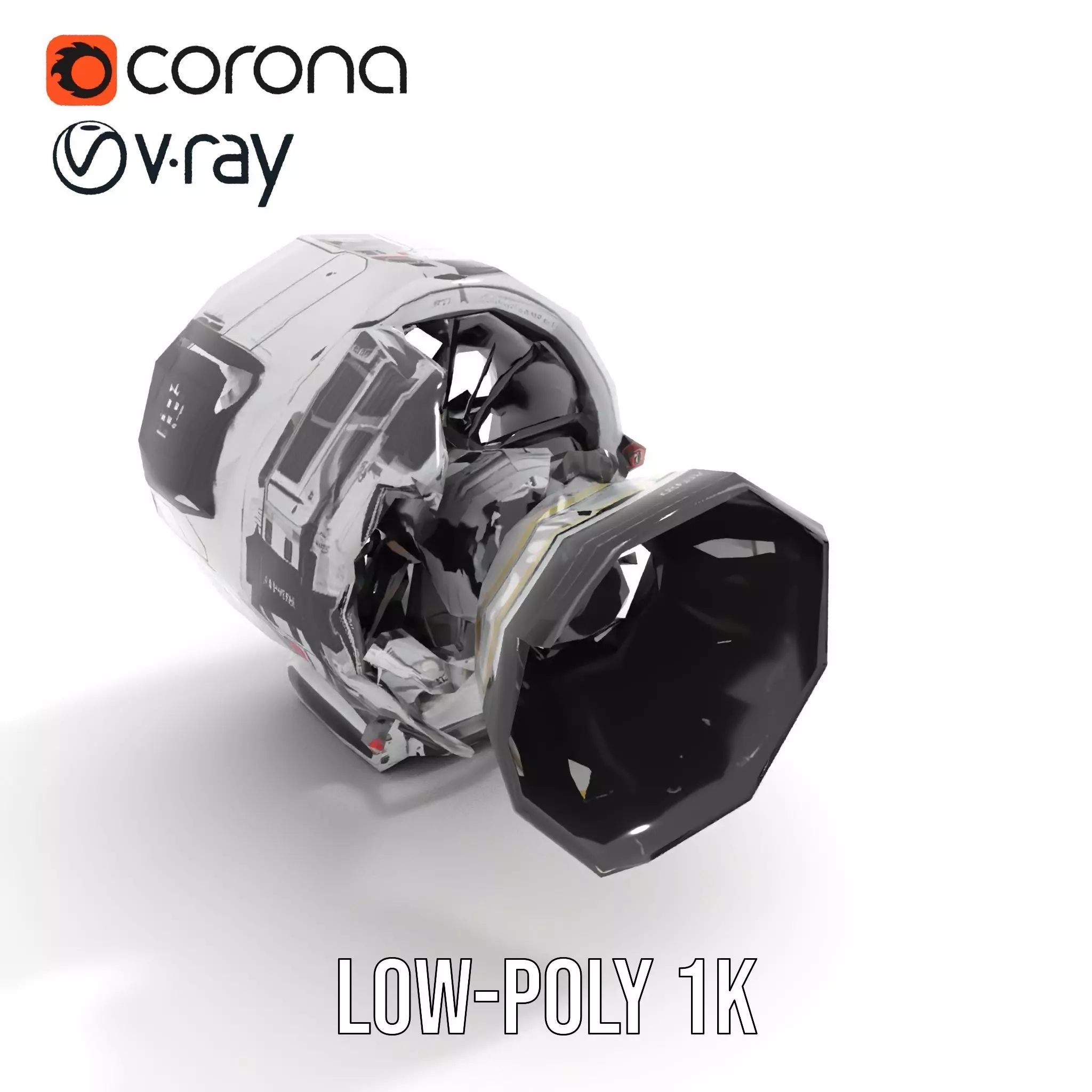 Futuristic Jet Engine Model Pack Low-poly 3D model_15