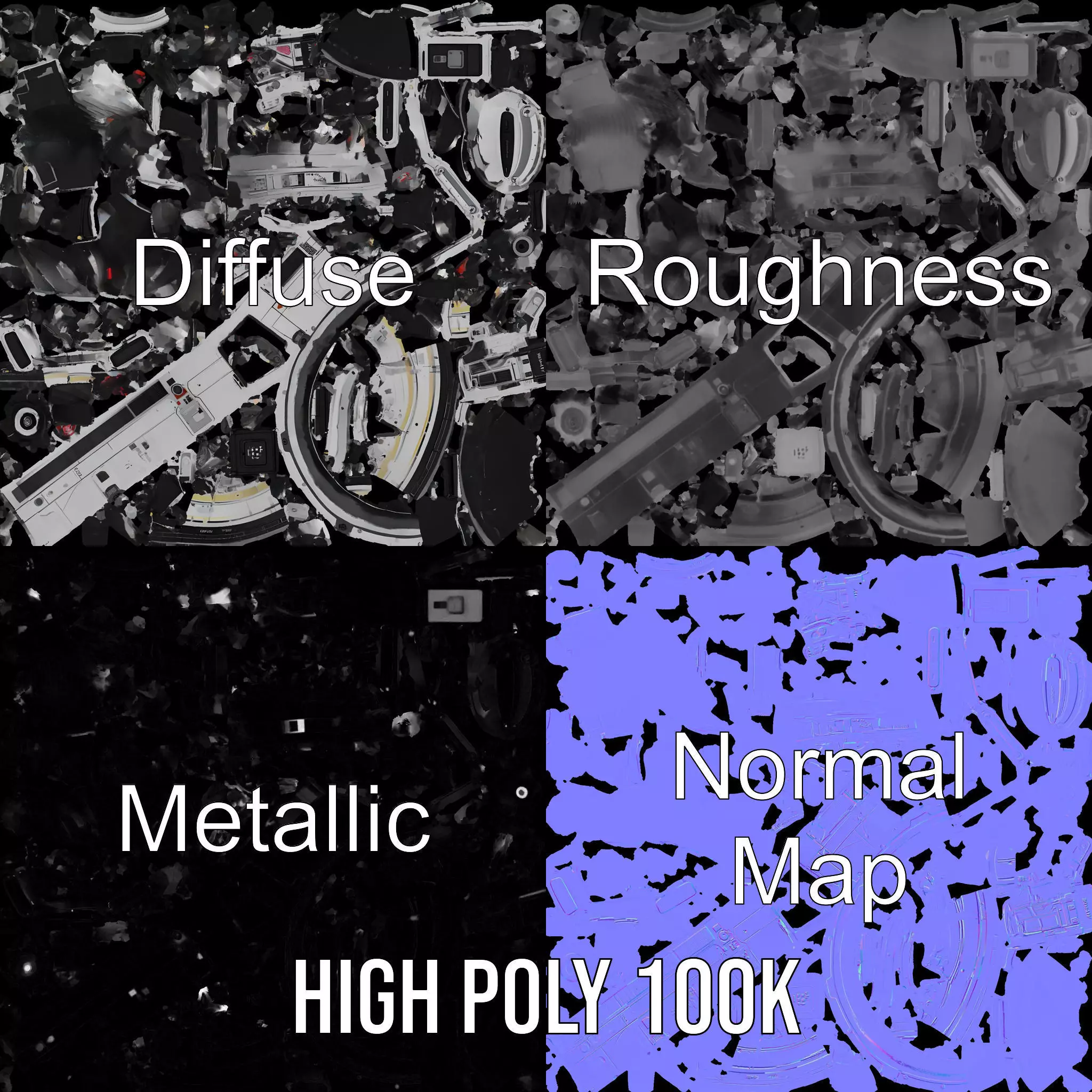 Futuristic Jet Engine Model Pack Low-poly 3D model_4