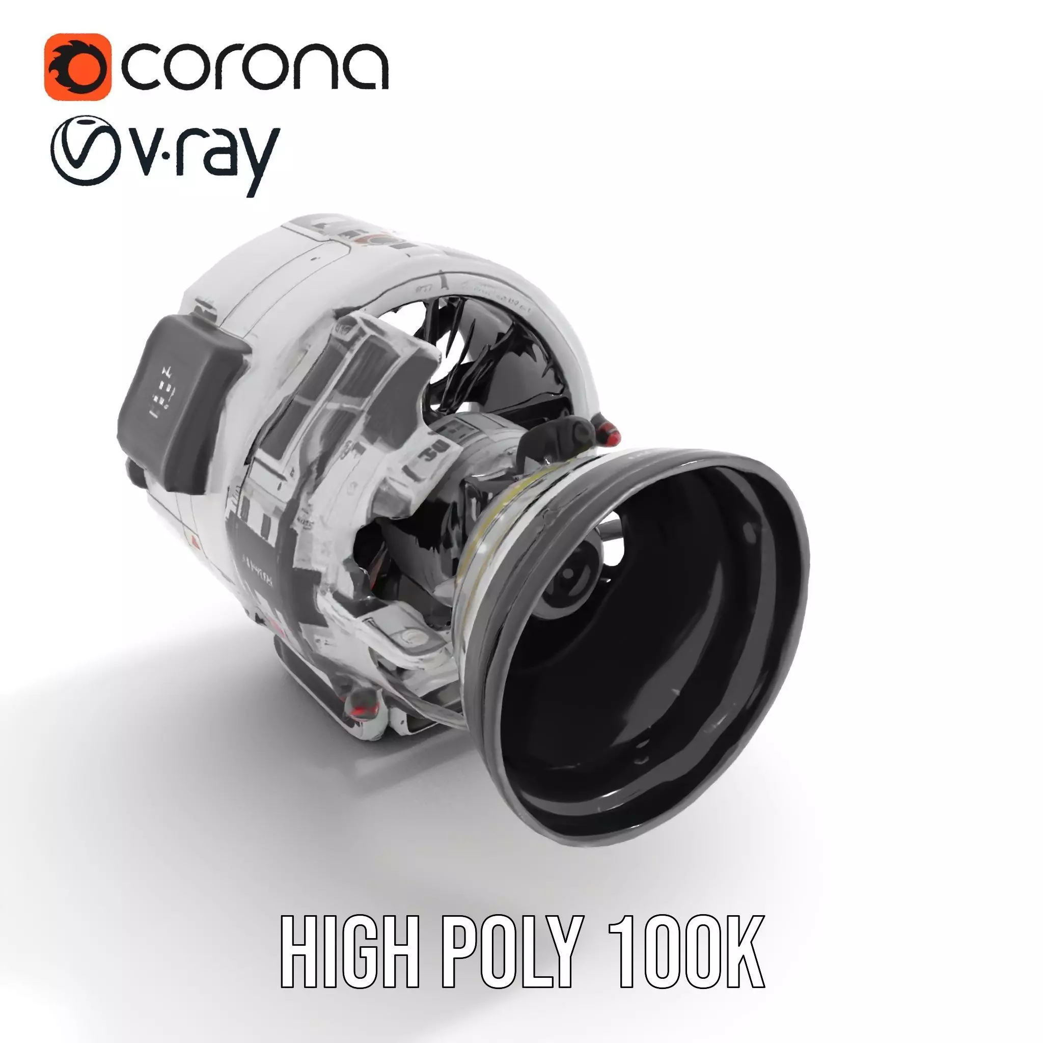 Futuristic Jet Engine Model Pack Low-poly 3D model_23