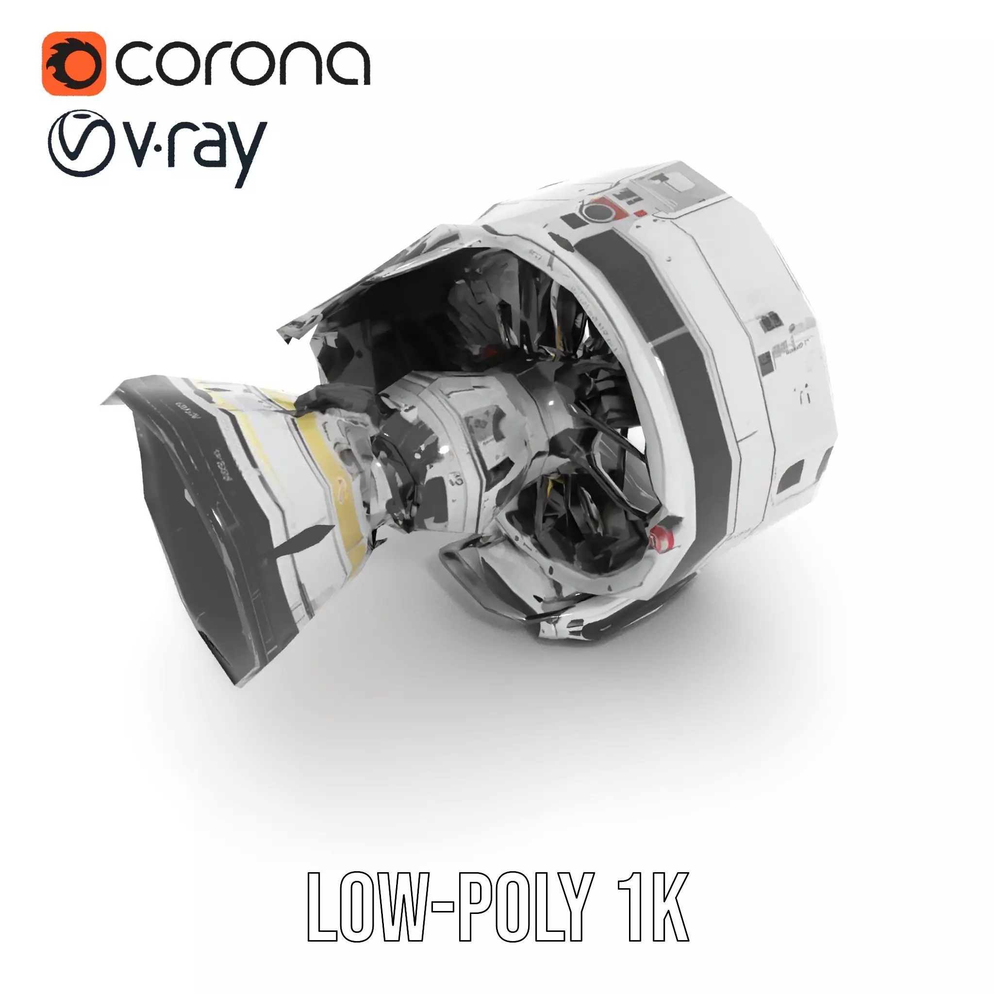 Futuristic Jet Engine Model Pack Low-poly 3D model_8