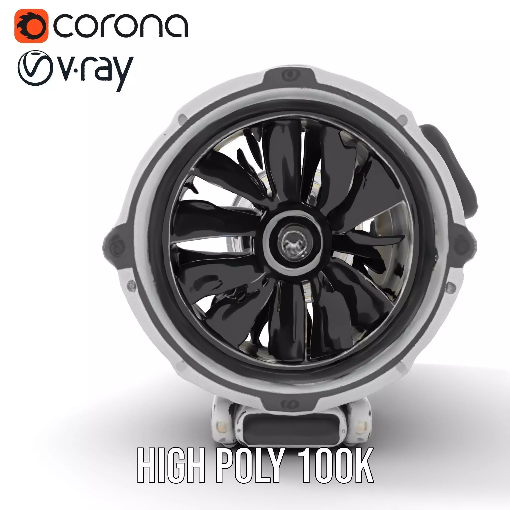 Futuristic Jet Engine Model Pack Low-poly 3D model_20