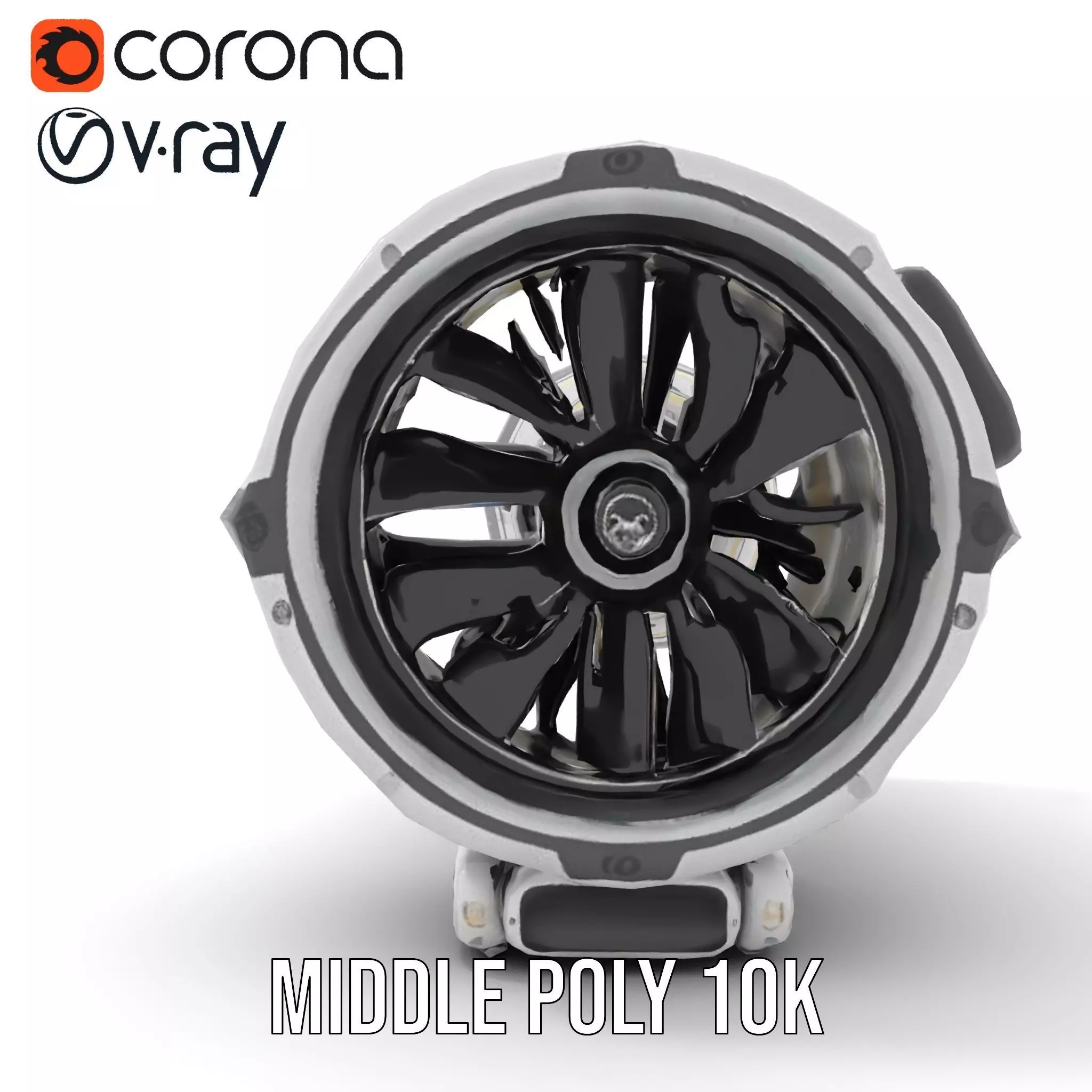 Futuristic Jet Engine Model Pack Low-poly 3D model_7