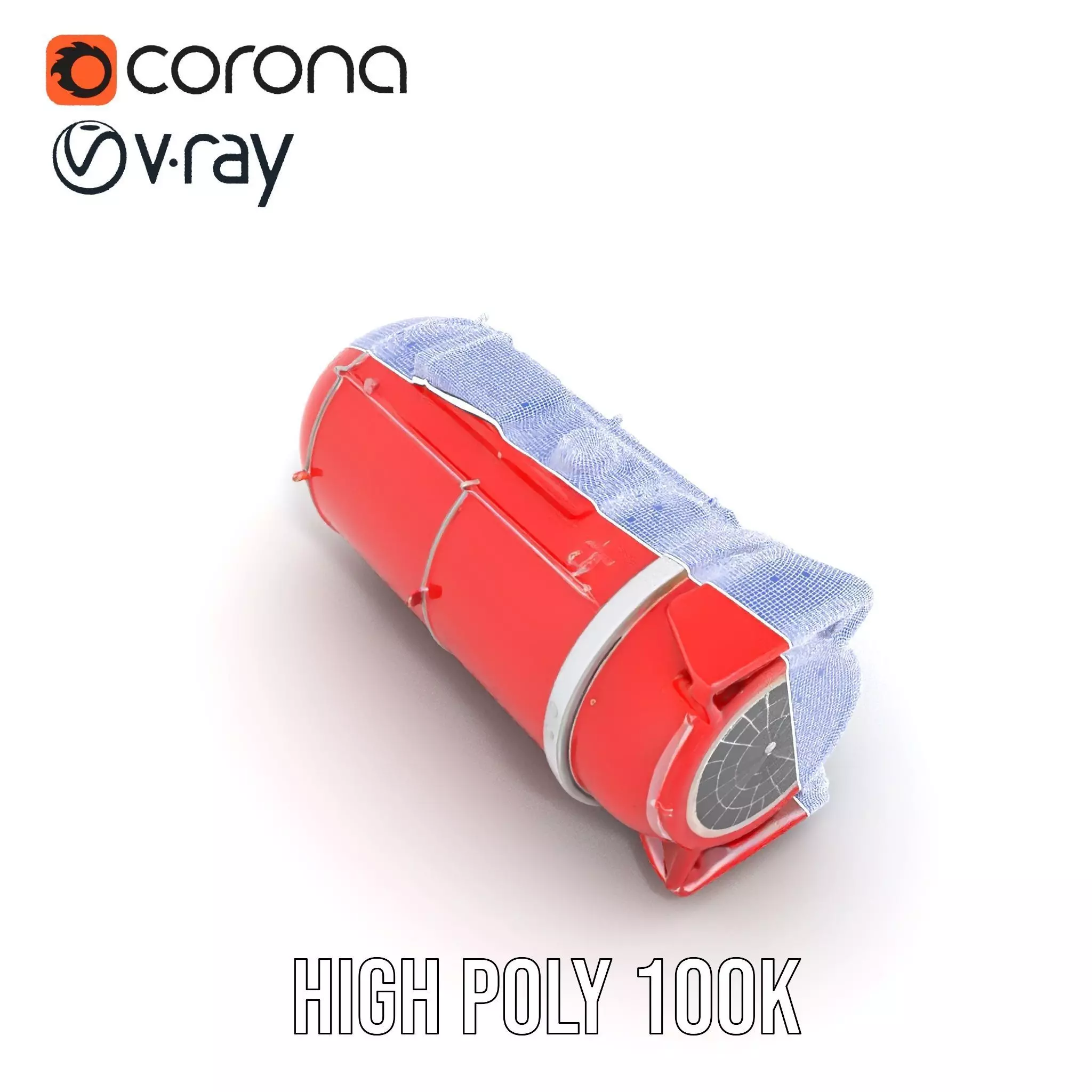 Nuclear Missile Model Pack with HighDetail Red Exterior Low-poly 3D model_34