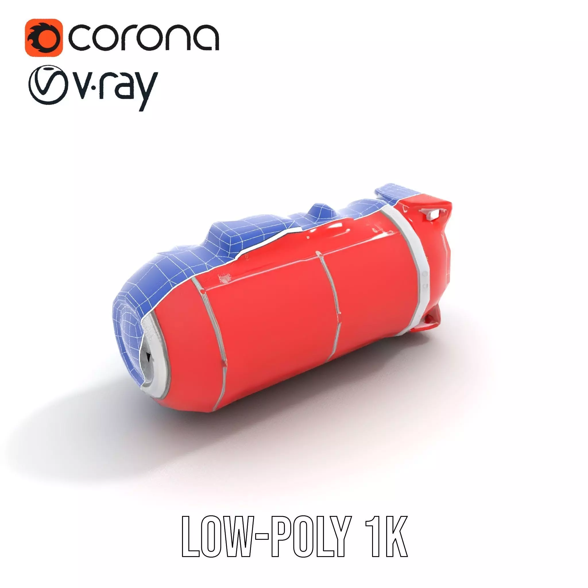 Nuclear Missile Model Pack with HighDetail Red Exterior Low-poly 3D model_26