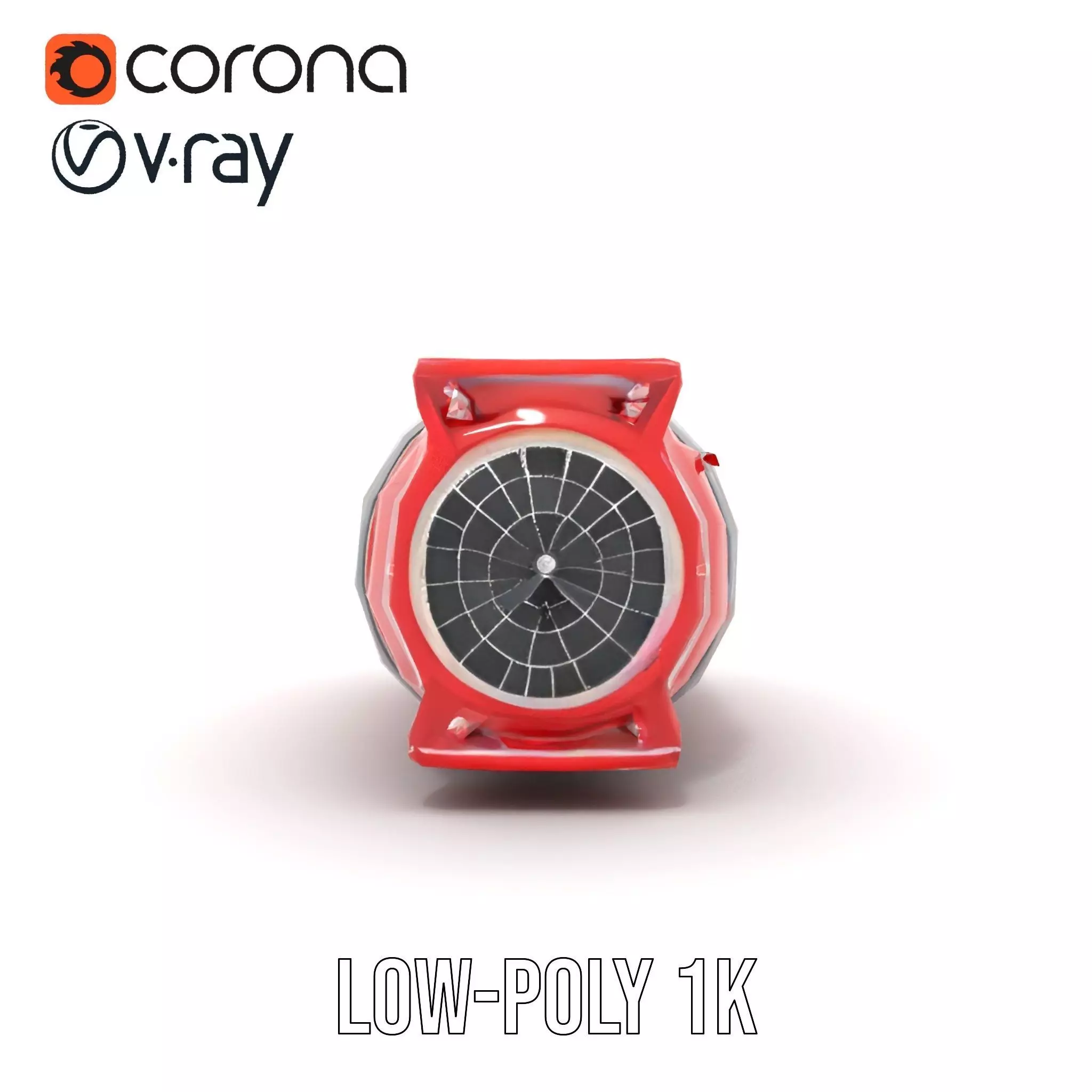 Nuclear Missile Model Pack with HighDetail Red Exterior Low-poly 3D model_9