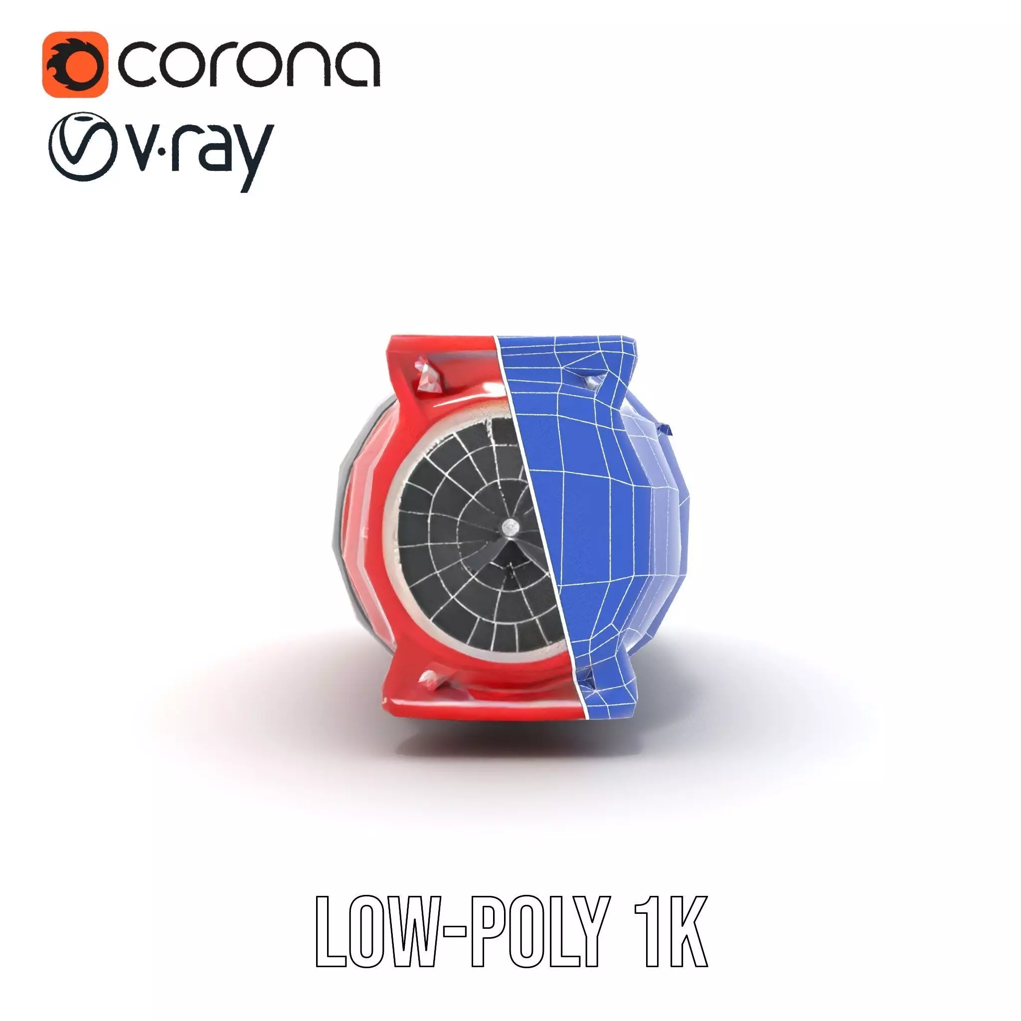 Nuclear Missile Model Pack with HighDetail Red Exterior Low-poly 3D model_29