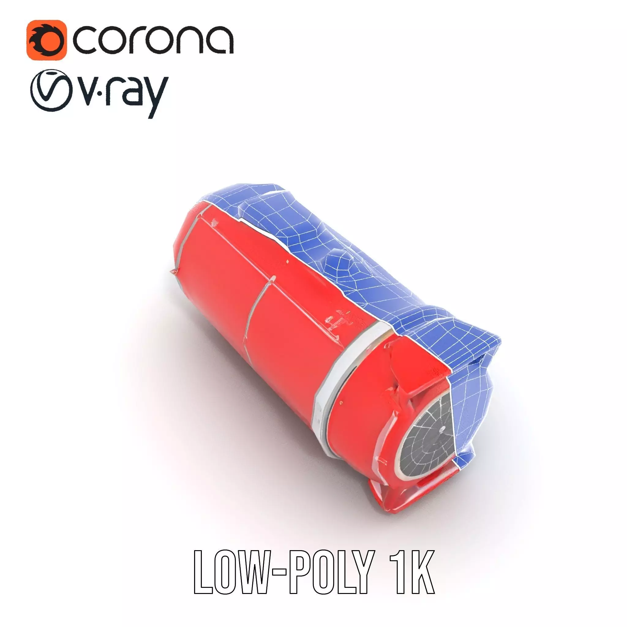 Nuclear Missile Model Pack with HighDetail Red Exterior Low-poly 3D model_23