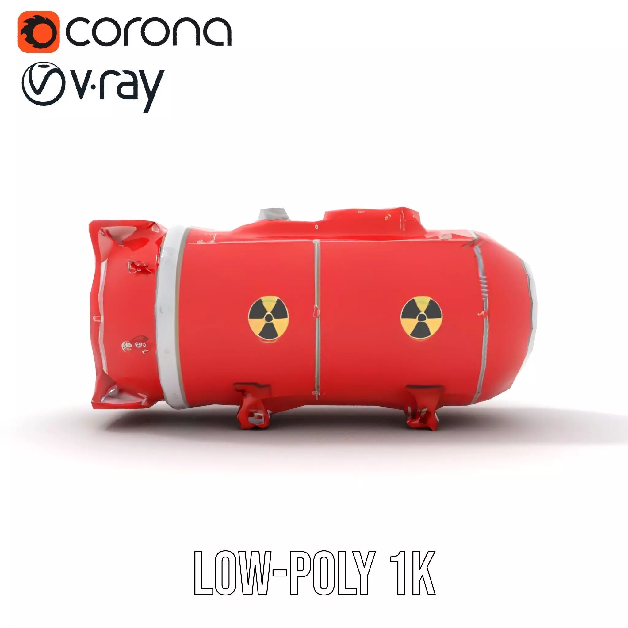 Nuclear Missile Model Pack with HighDetail Red Exterior Low-poly 3D model_15