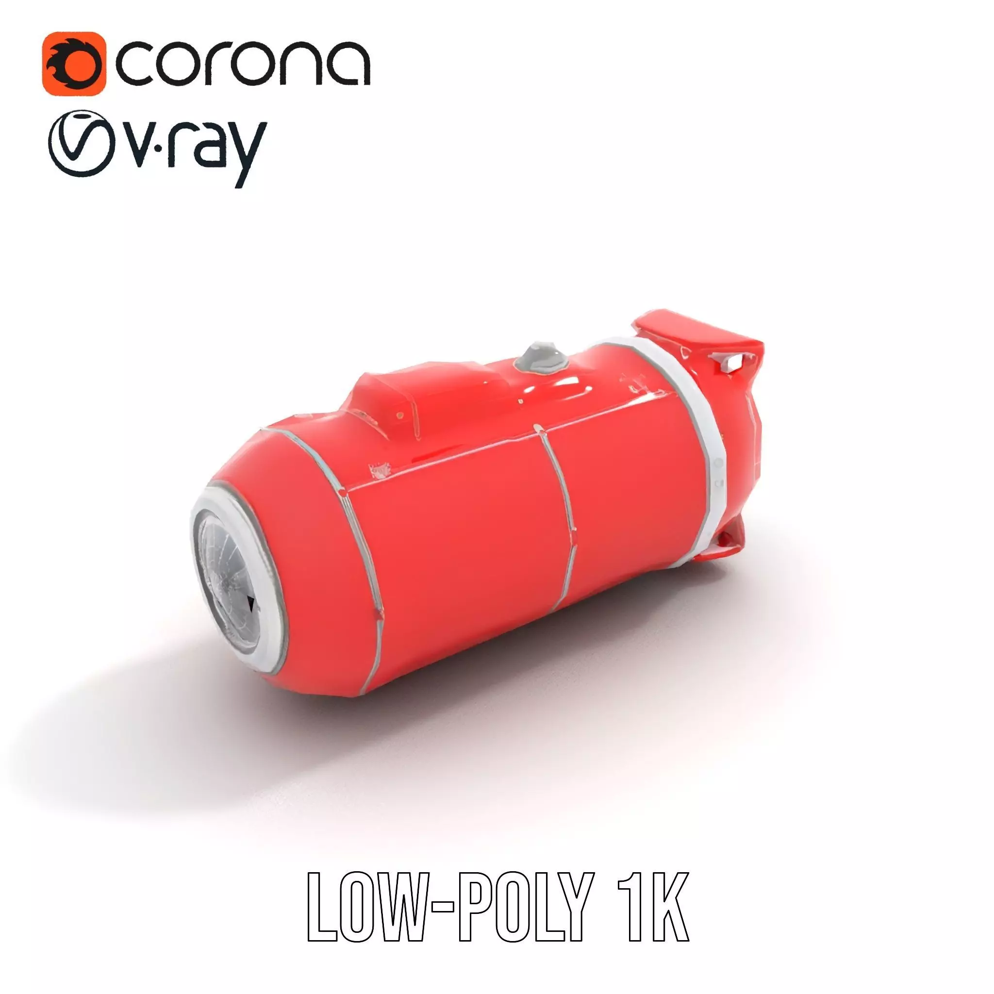 Nuclear Missile Model Pack with HighDetail Red Exterior Low-poly 3D model_8