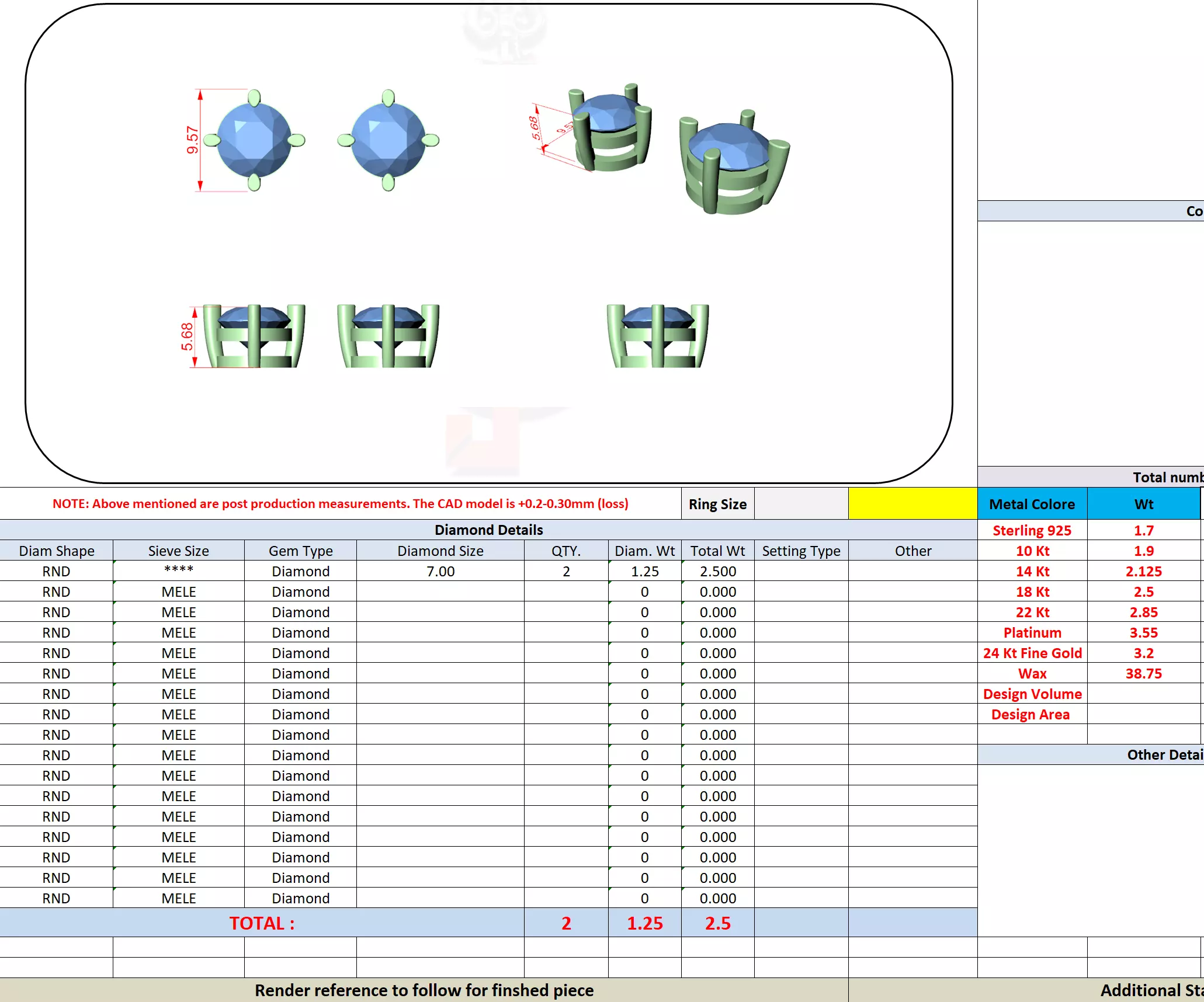 Solitaire Round Cut Diamond Stud Earring 3DM STL Video 3D print model_13