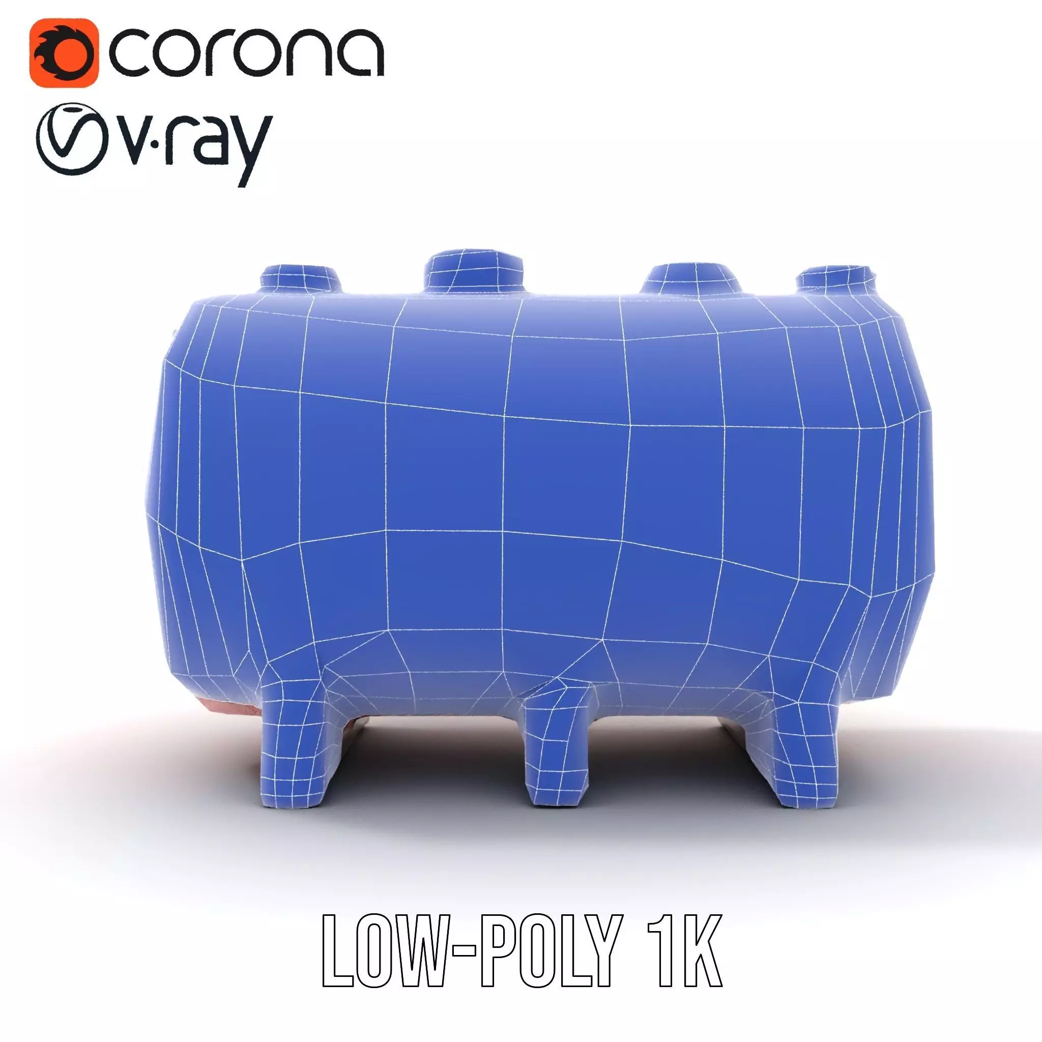 Industrial Red Tank model pack with Hazard Sign Low-poly 3D model_21