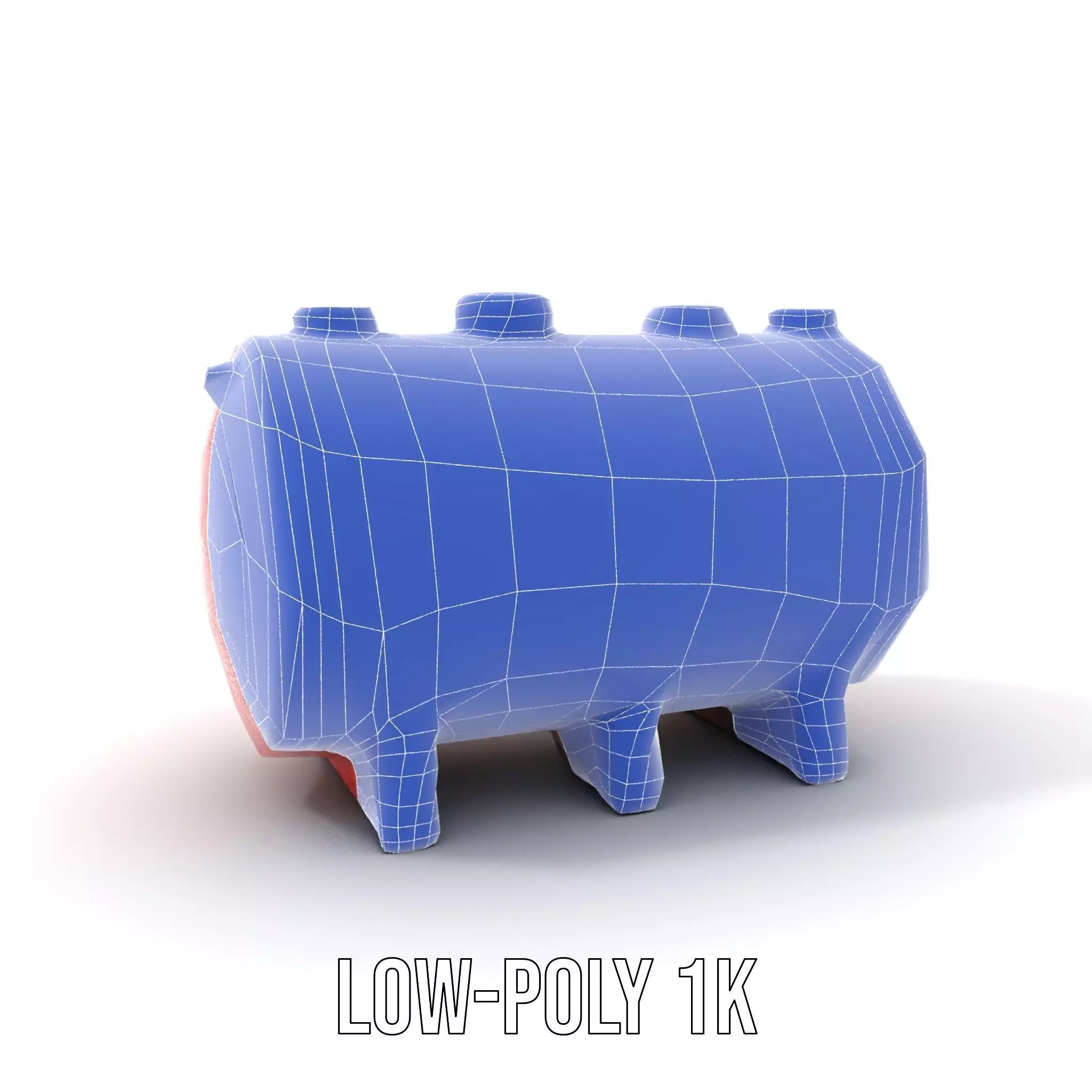 Industrial Red Tank model pack with Hazard Sign Low-poly 3D model_18
