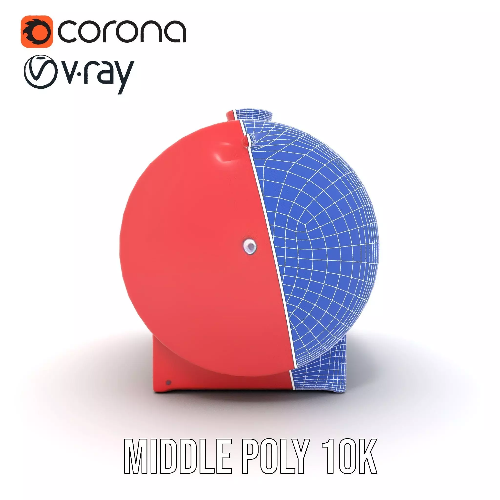 Industrial Red Tank model pack with Hazard Sign Low-poly 3D model_30