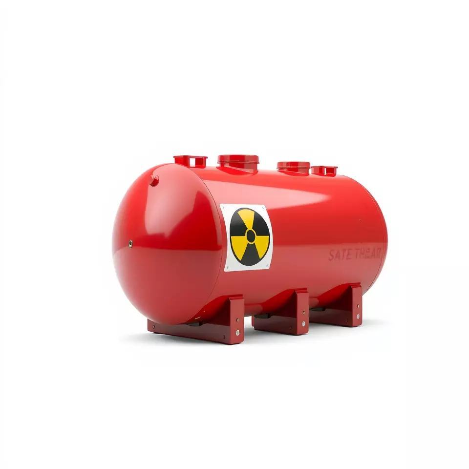 Industrial Red Tank model pack with Hazard Sign Low-poly 3D model_3