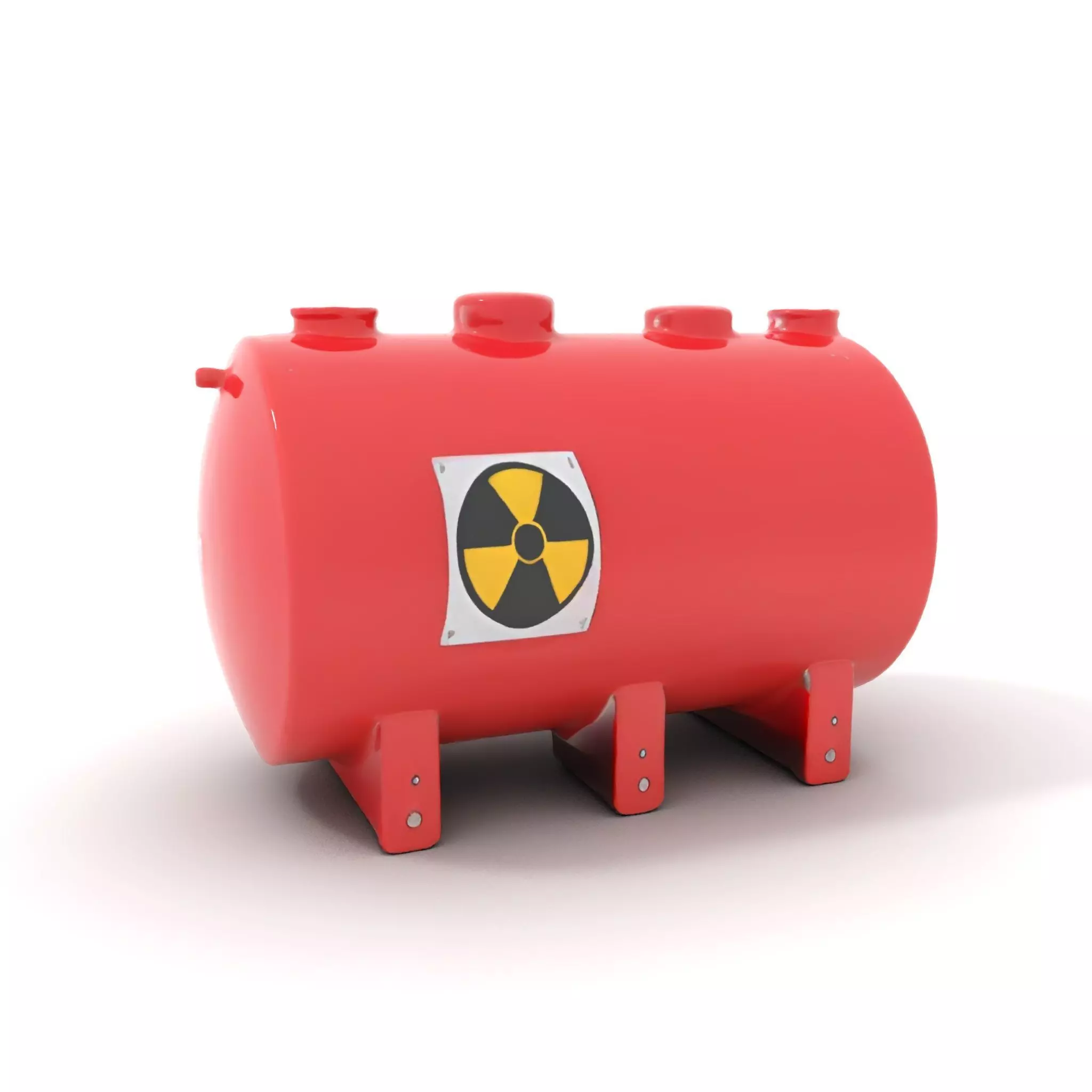 Industrial Red Tank model pack with Hazard Sign Low-poly 3D model_0