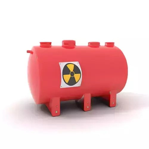 Industrial Red Tank model pack with Hazard Sign Low-poly 3D model