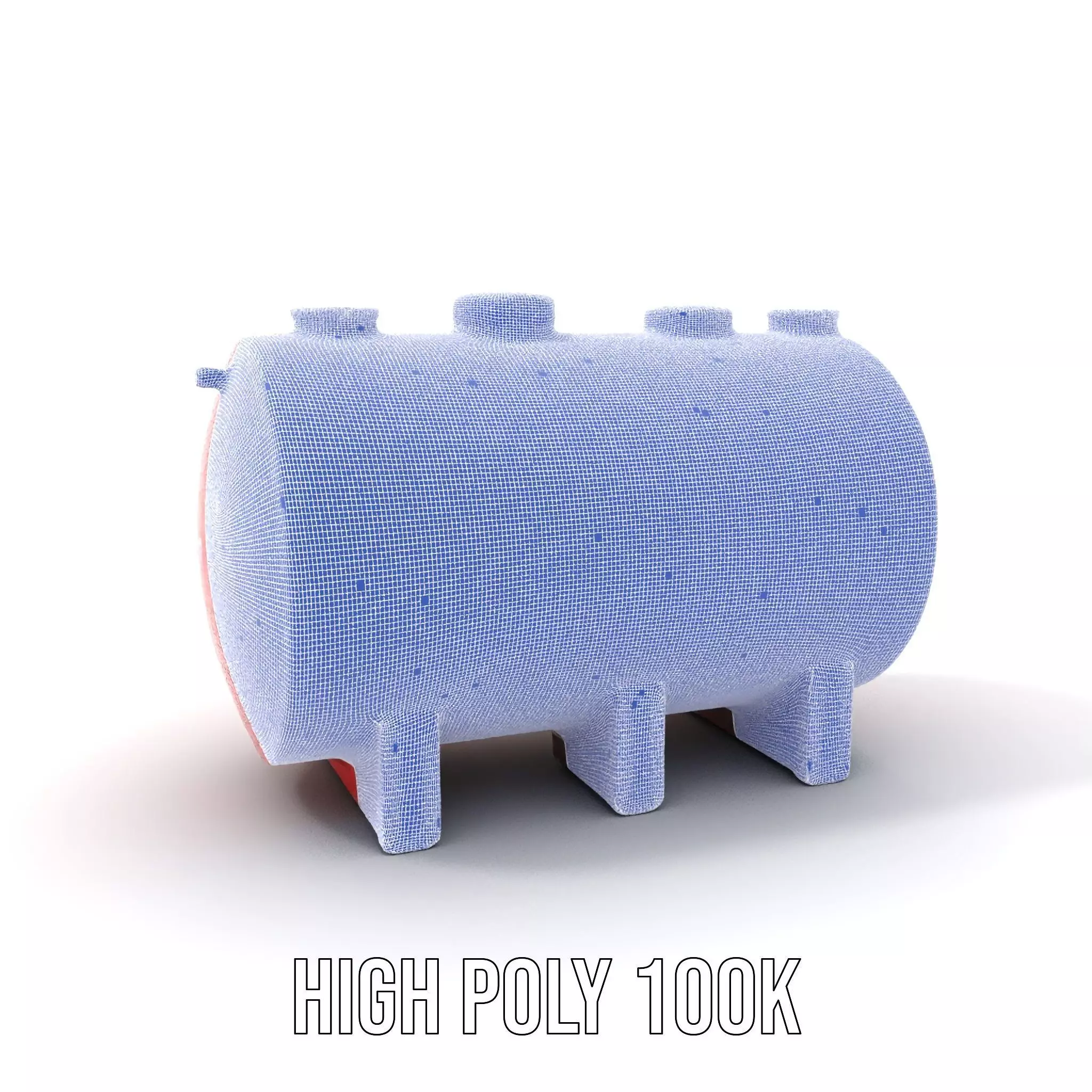 Industrial Red Tank model pack with Hazard Sign Low-poly 3D model_5