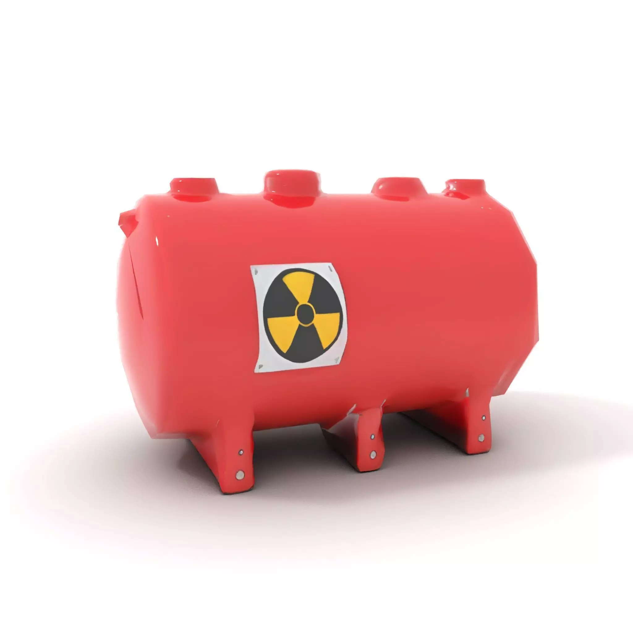 Industrial Red Tank model pack with Hazard Sign Low-poly 3D model_8