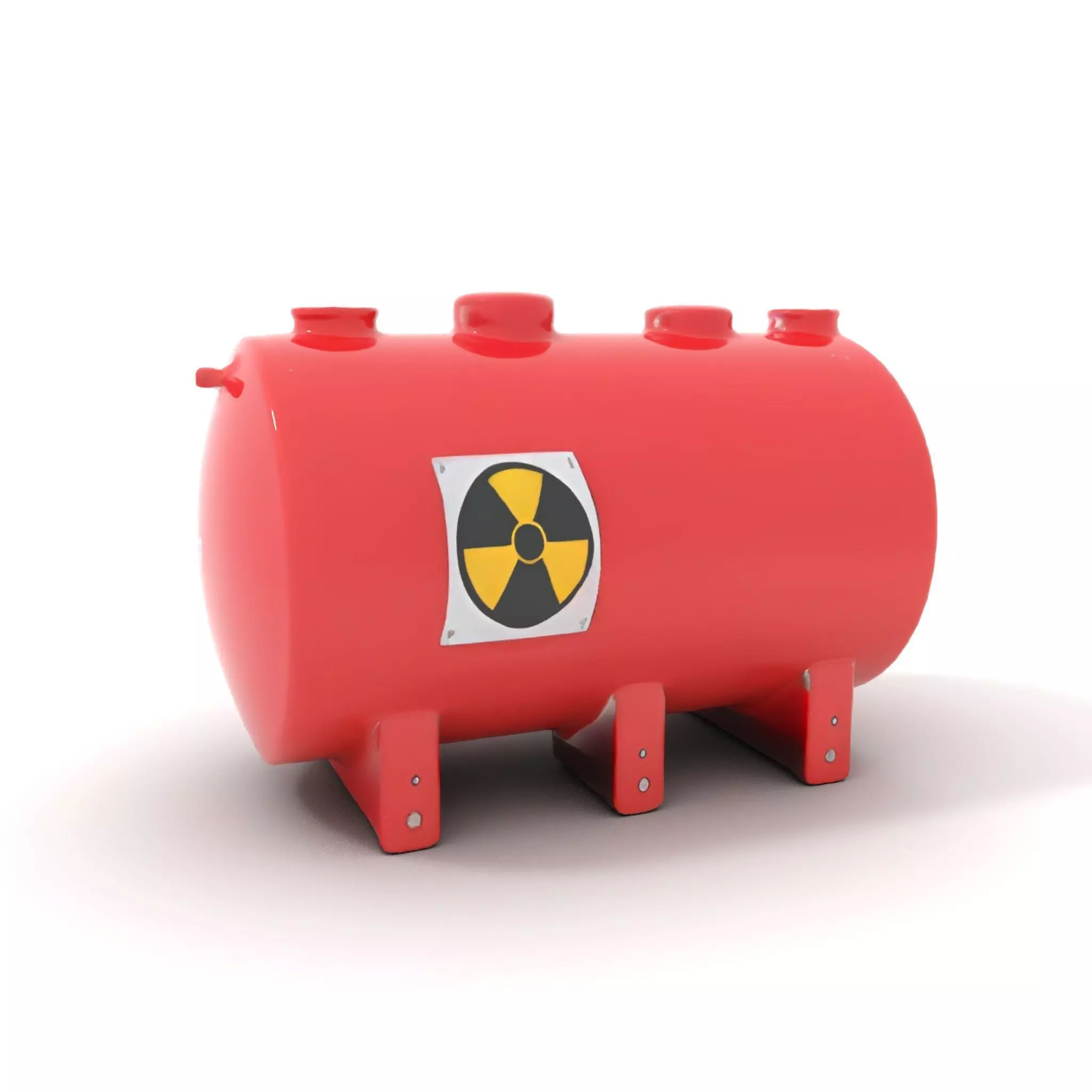 Industrial Red Tank model pack with Hazard Sign Low-poly 3D model_6