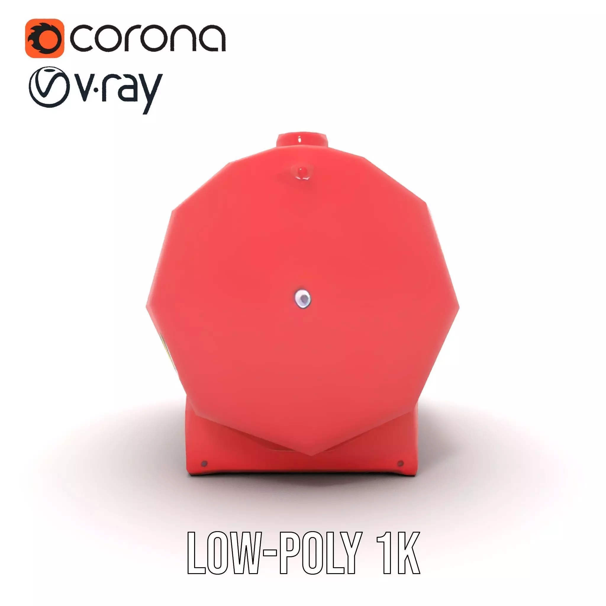 Industrial Red Tank model pack with Hazard Sign Low-poly 3D model_23