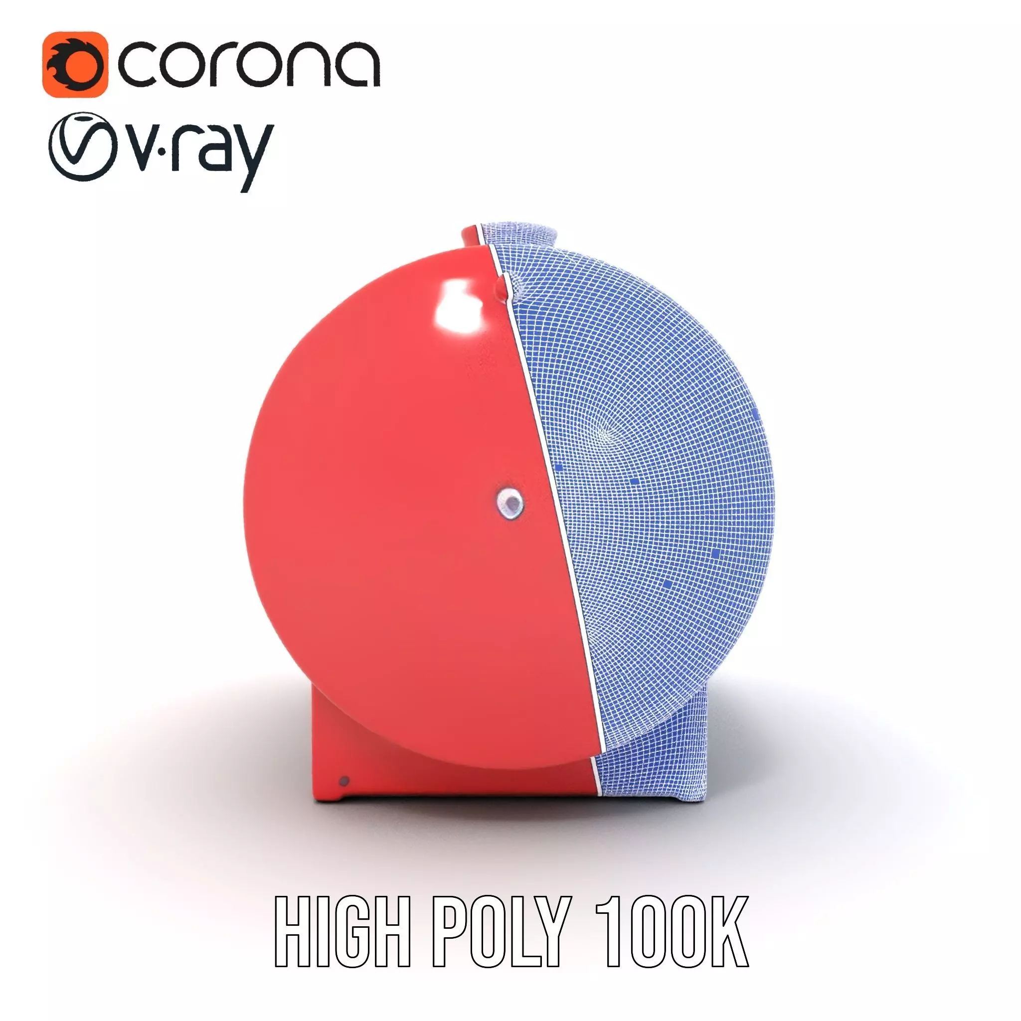 Industrial Red Tank model pack with Hazard Sign Low-poly 3D model_33