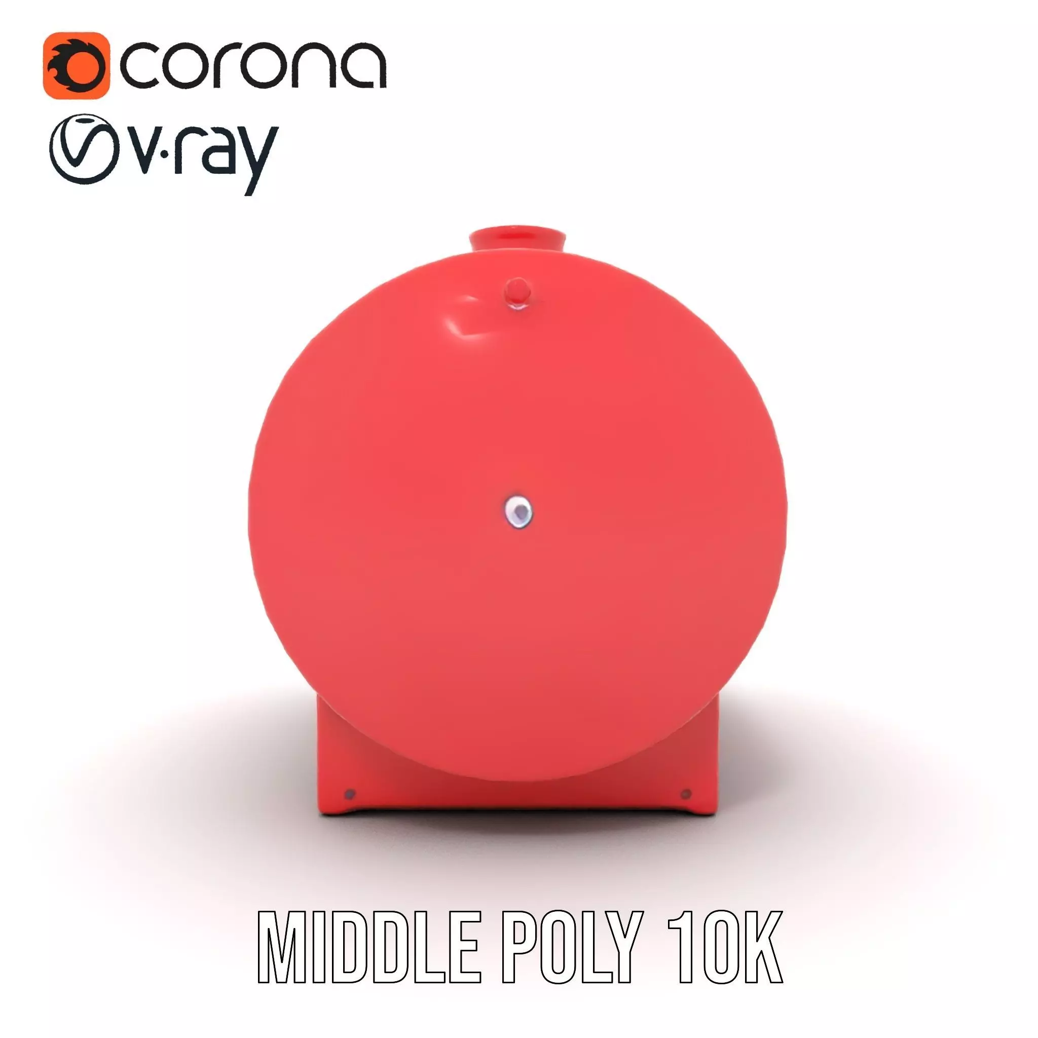 Industrial Red Tank model pack with Hazard Sign Low-poly 3D model_20