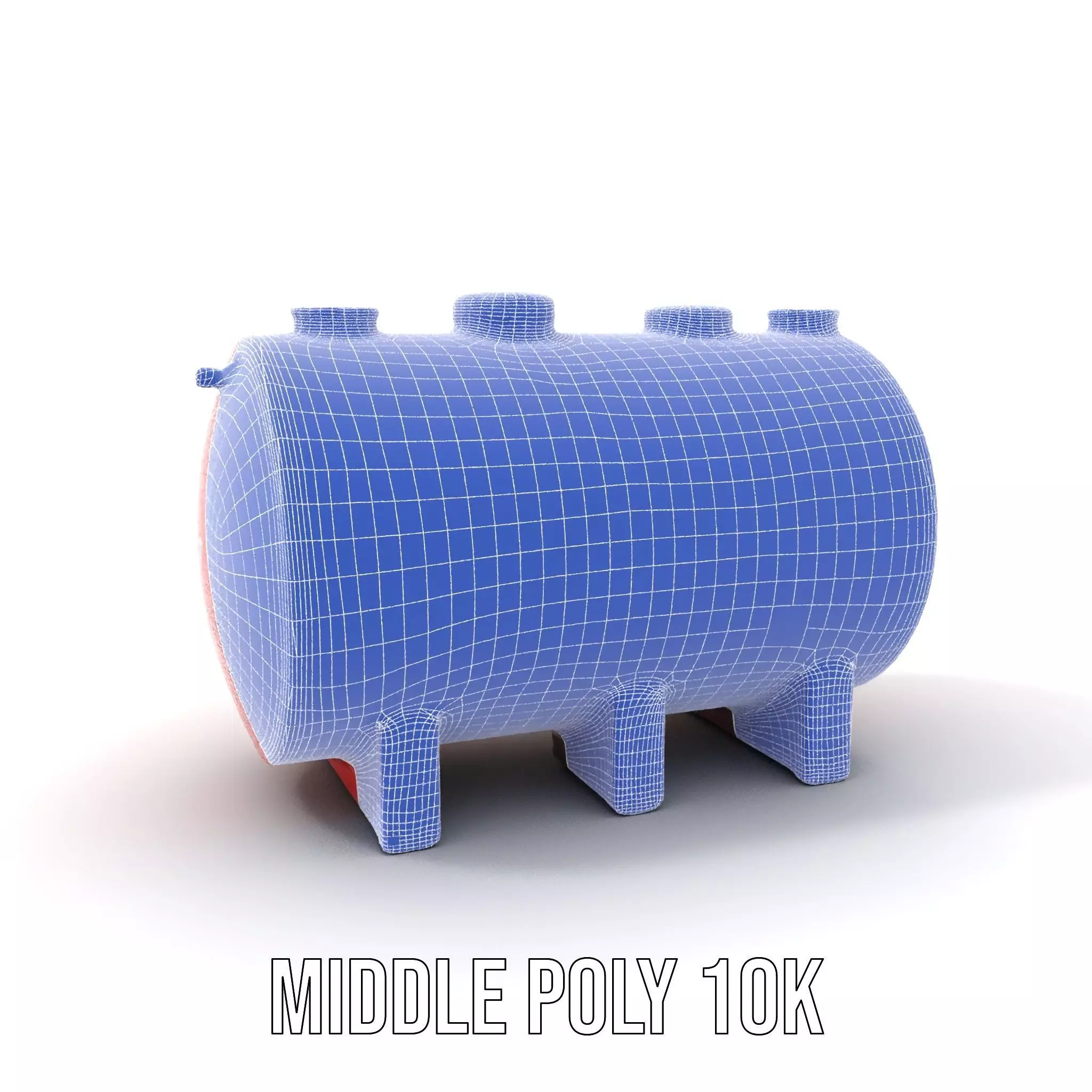 Industrial Red Tank model pack with Hazard Sign Low-poly 3D model_24