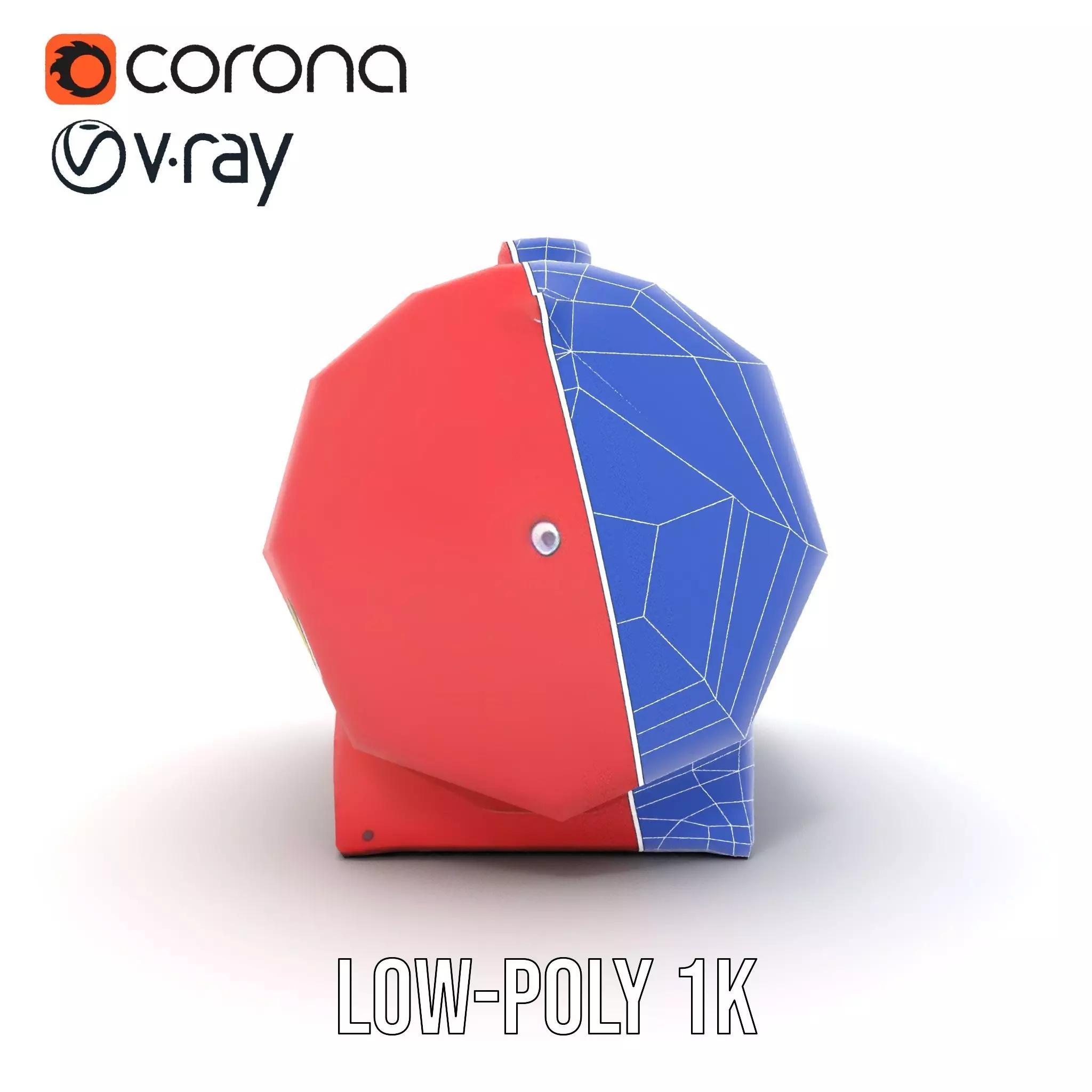 Industrial Red Tank model pack with Hazard Sign Low-poly 3D model_31