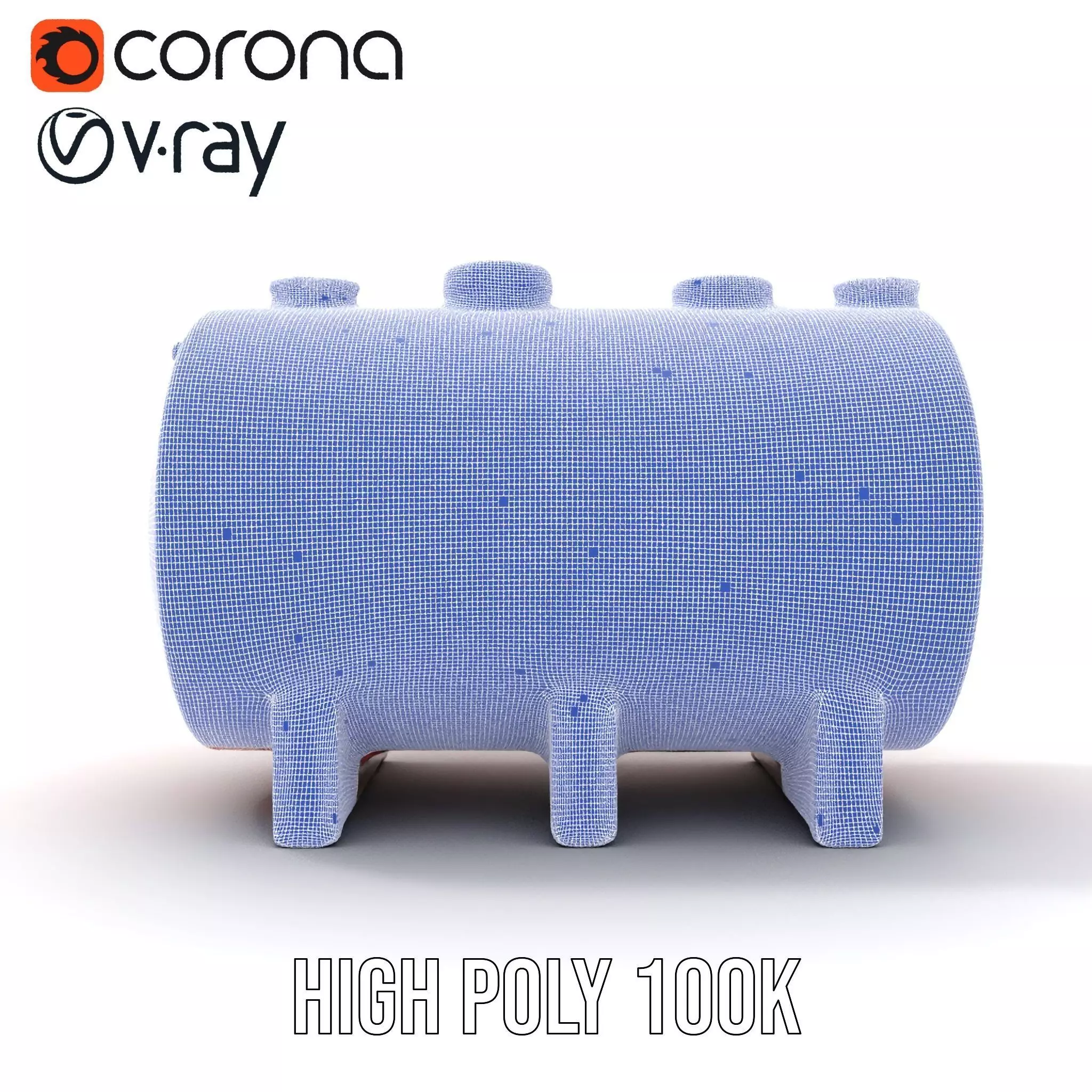 Industrial Red Tank model pack with Hazard Sign Low-poly 3D model_32