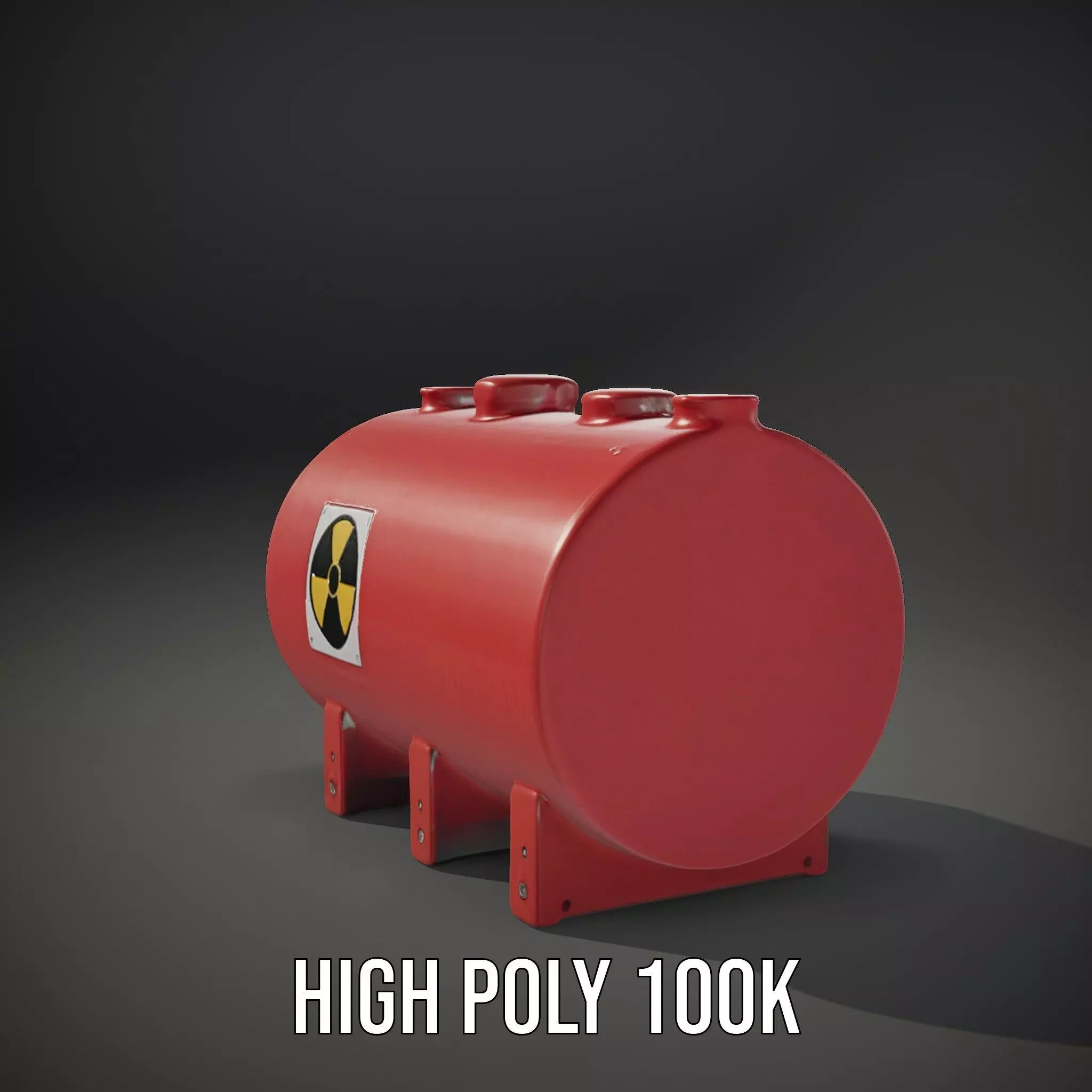 Industrial Red Tank model pack with Hazard Sign Low-poly 3D model_11