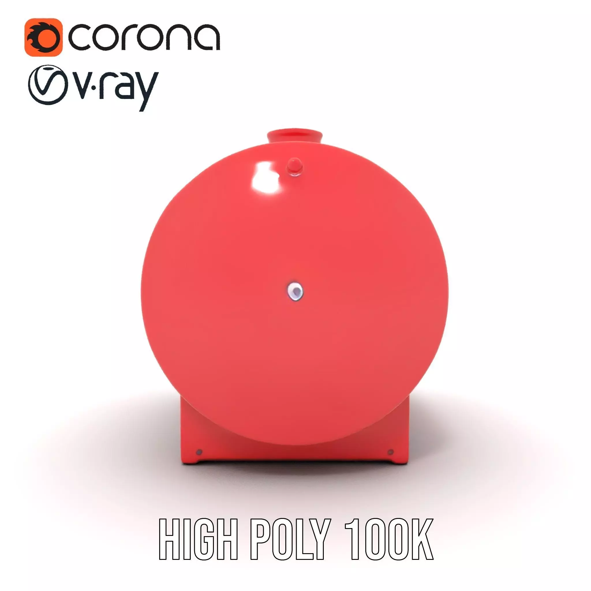 Industrial Red Tank model pack with Hazard Sign Low-poly 3D model_29