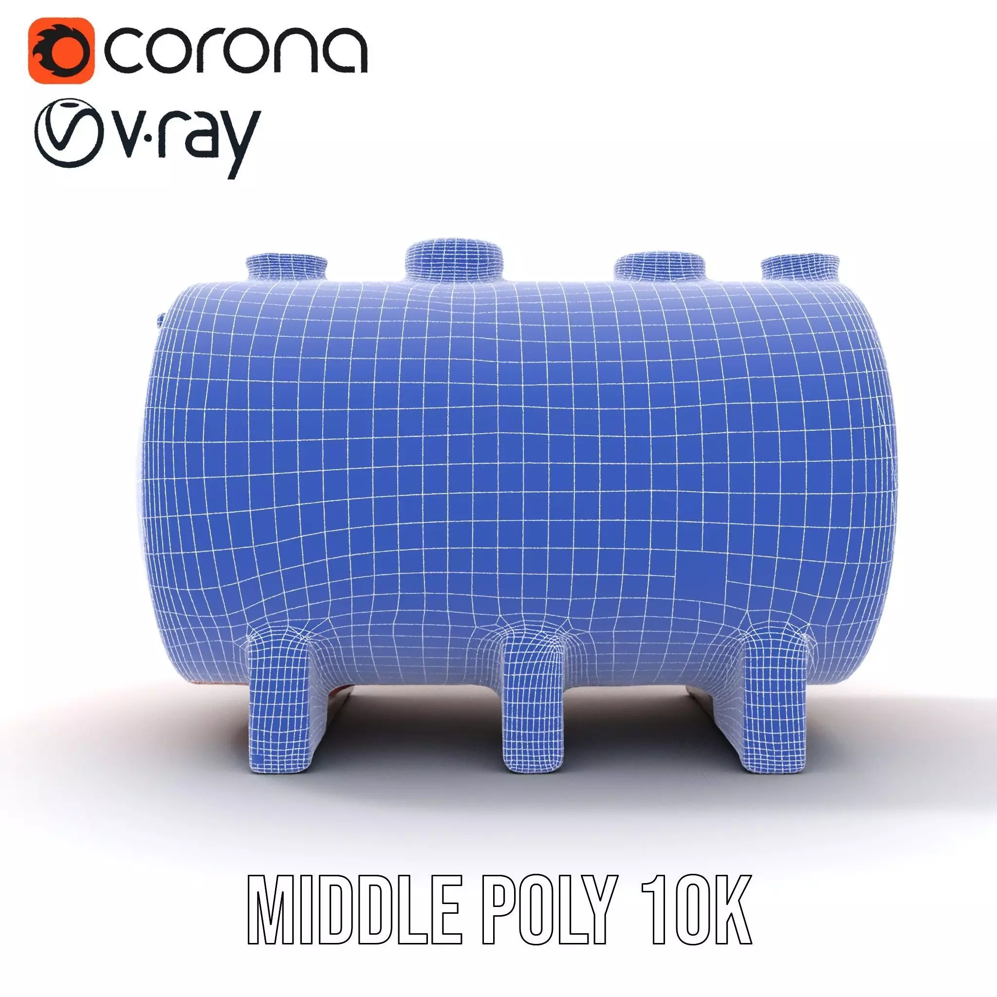 Industrial Red Tank model pack with Hazard Sign Low-poly 3D model_27