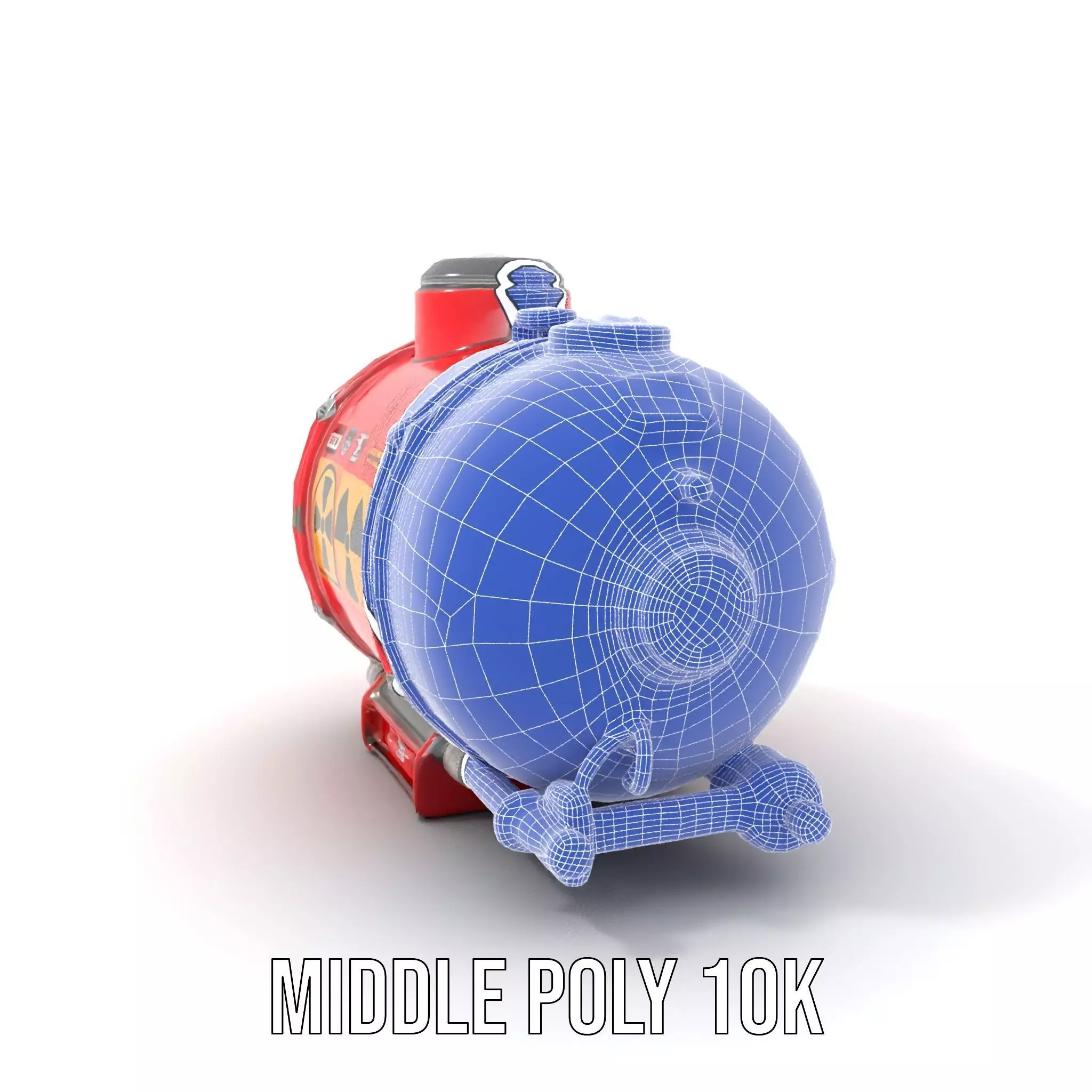 Red Industrial Tank Model Pack with Hazard Symbols Low-poly 3D model_16