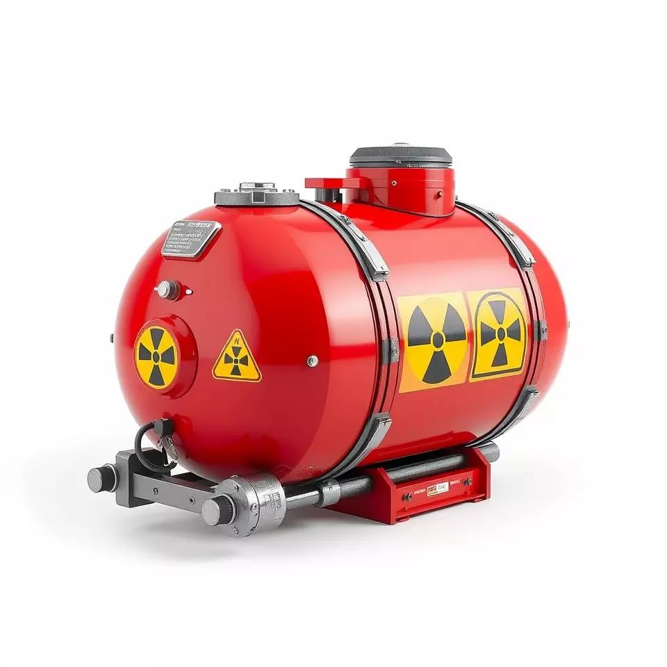 Red Industrial Tank Model Pack with Hazard Symbols Low-poly 3D model_3