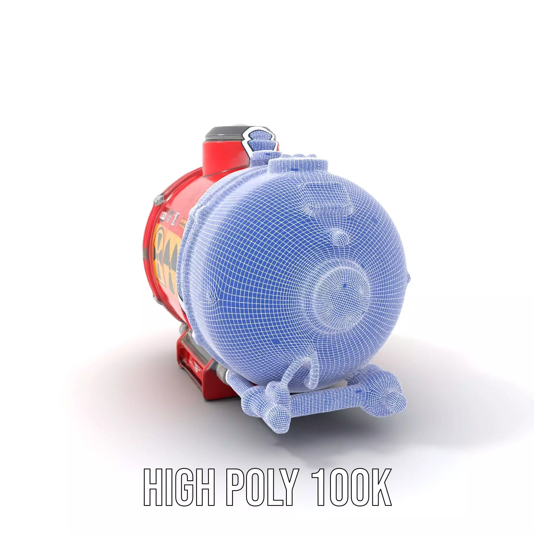 Red Industrial Tank Model Pack with Hazard Symbols Low-poly 3D model_5