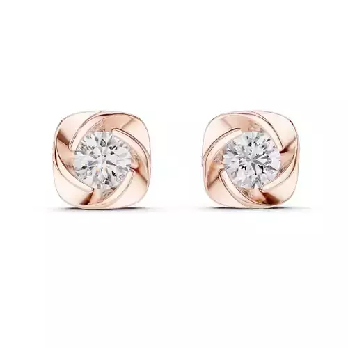Solitaire Round Cut Diamond Flower Stud Earring 3DM STL Video