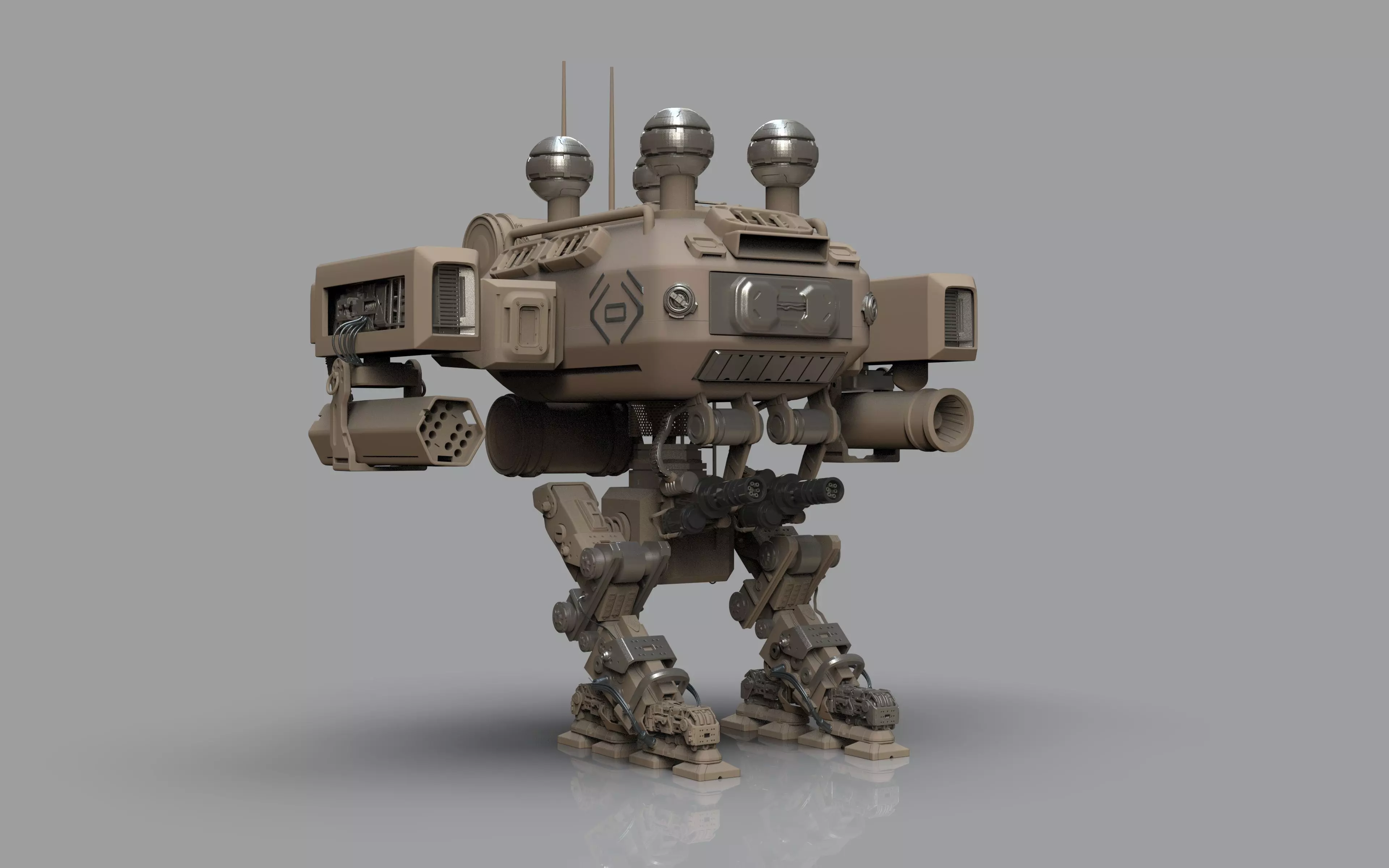 Sci-fi Military Mech 3D model_4