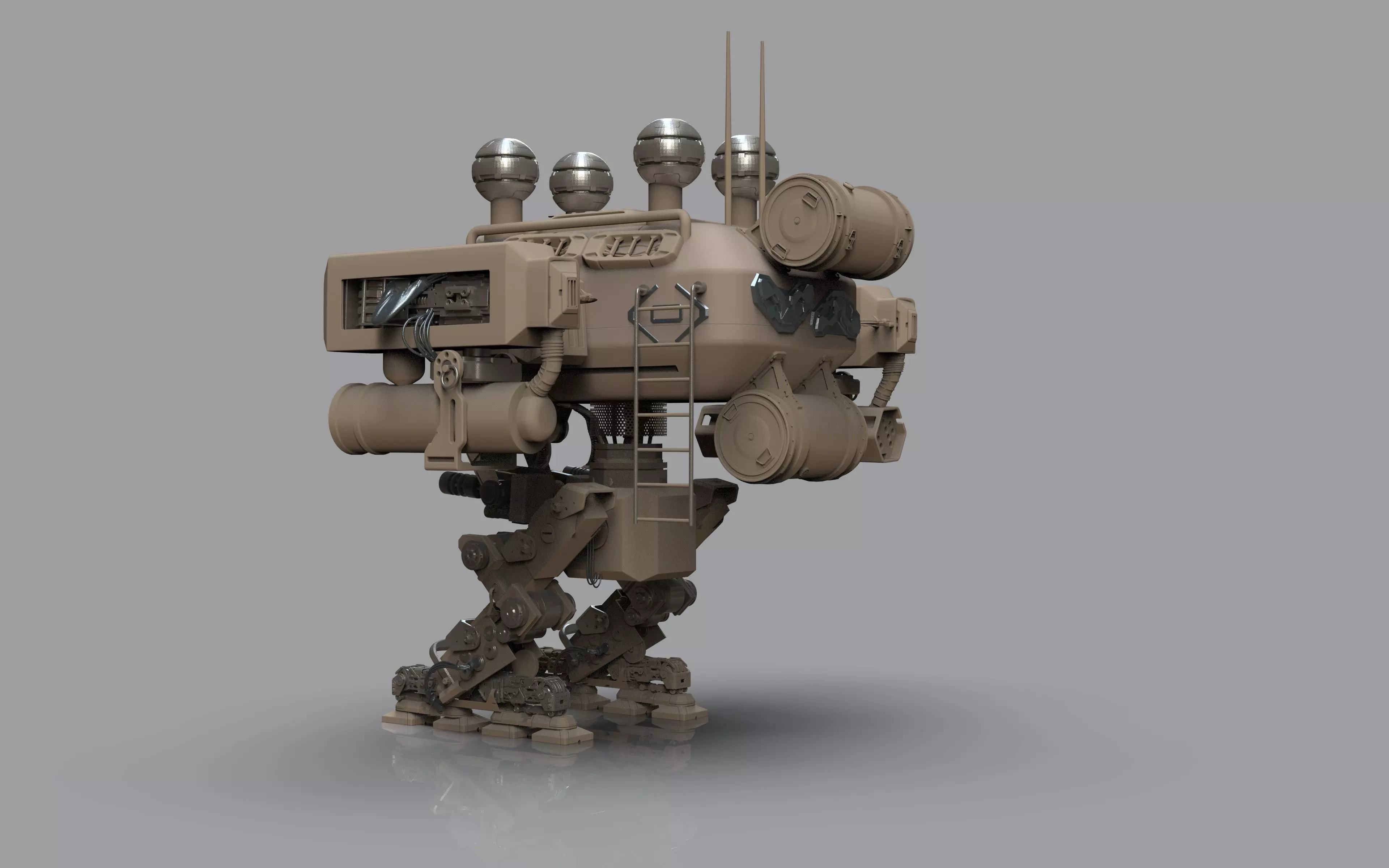 Sci-fi Military Mech 3D model_6