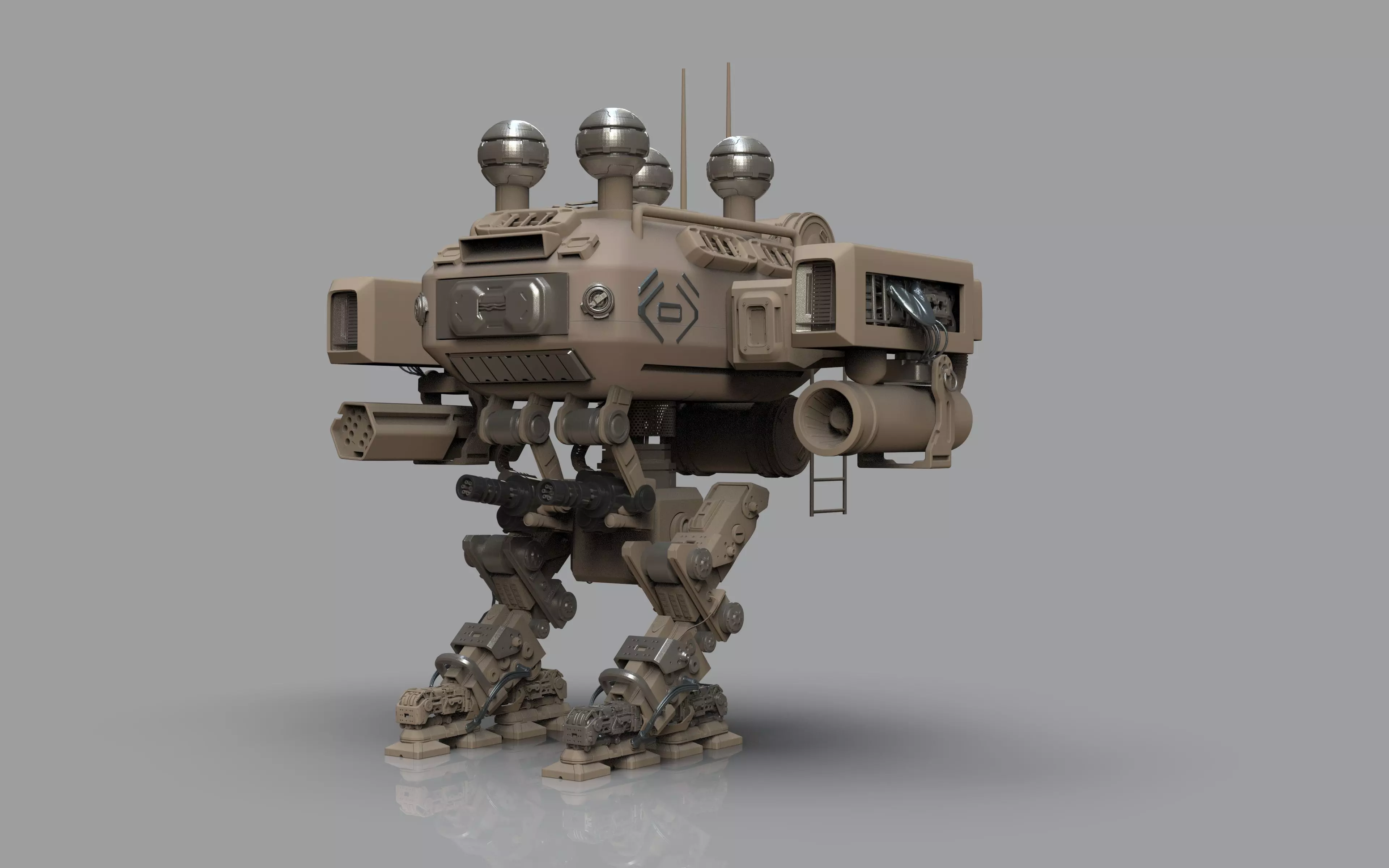 Sci-fi Military Mech 3D model_5