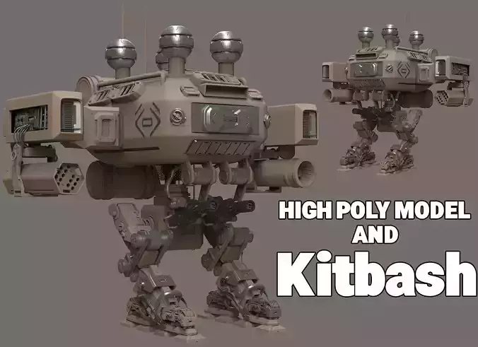 Sci-fi Military Mech 3D model Sci-fi Military Mech 3D model