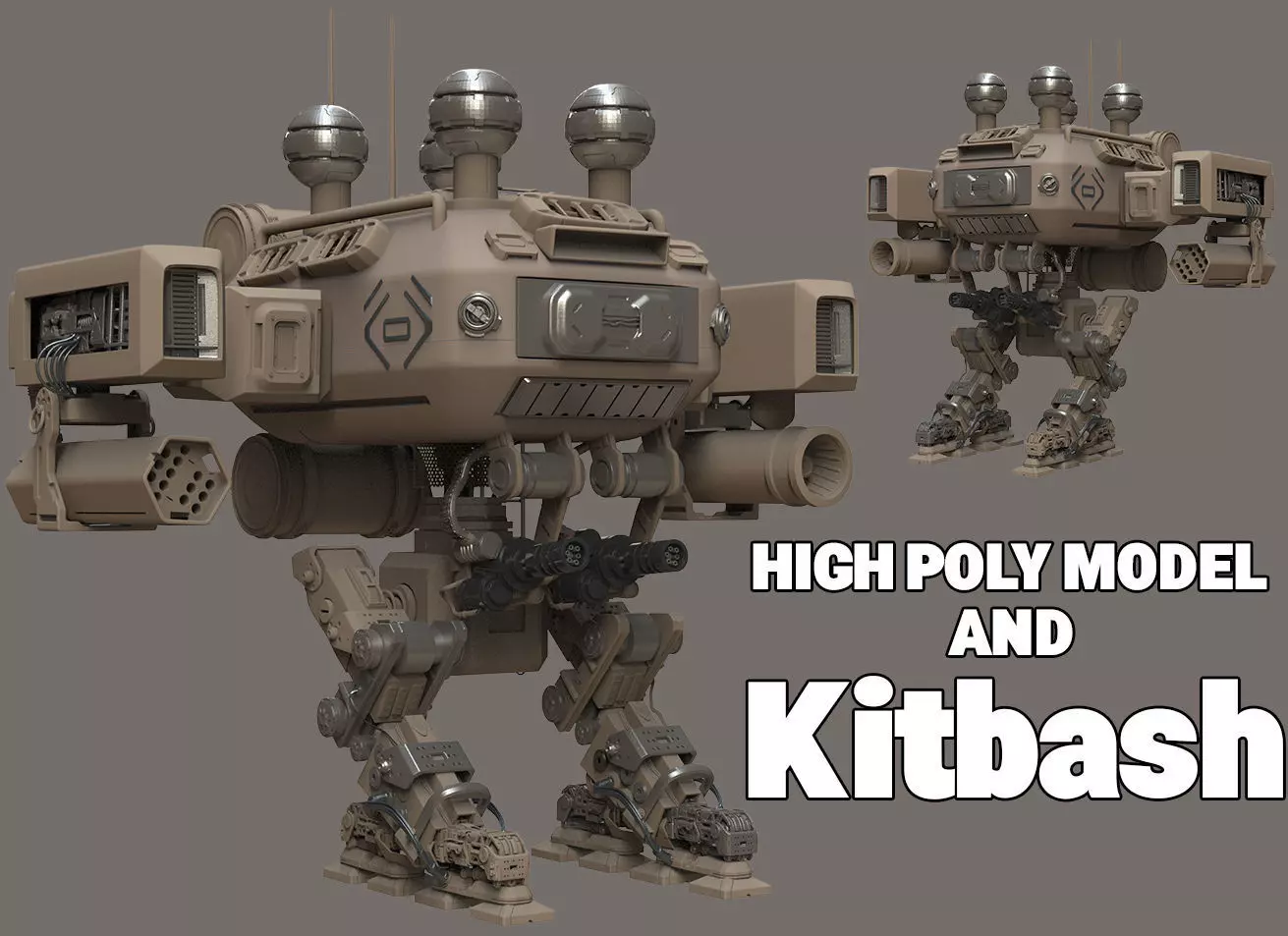 Sci-fi Military Mech 3D model_0