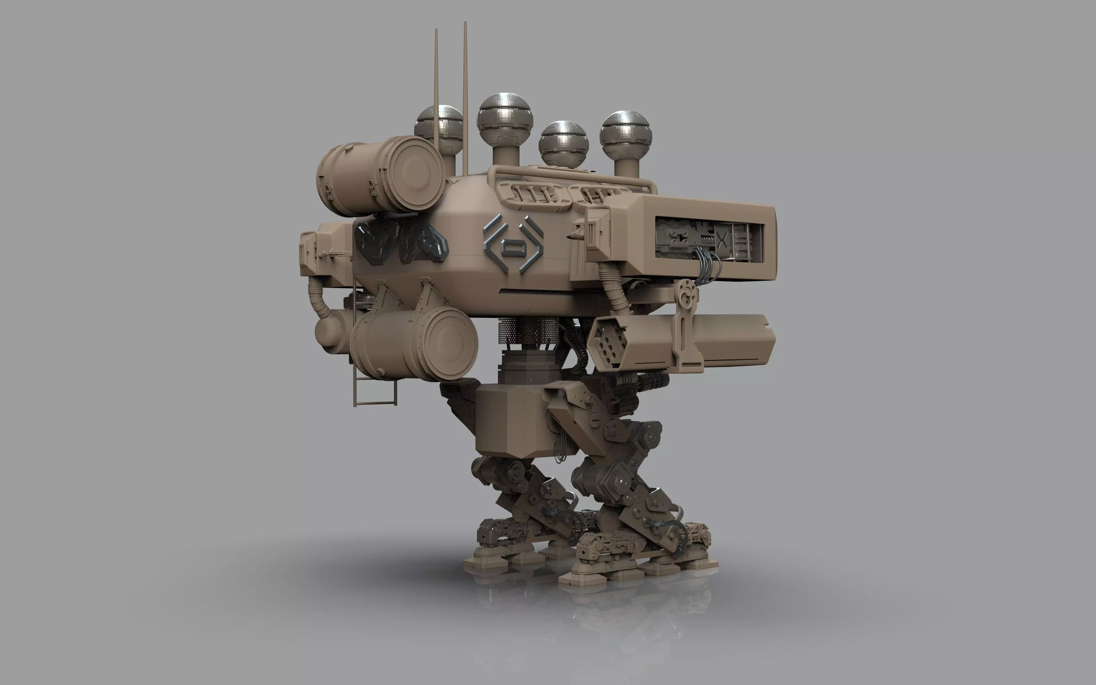 Sci-fi Military Mech 3D model_7