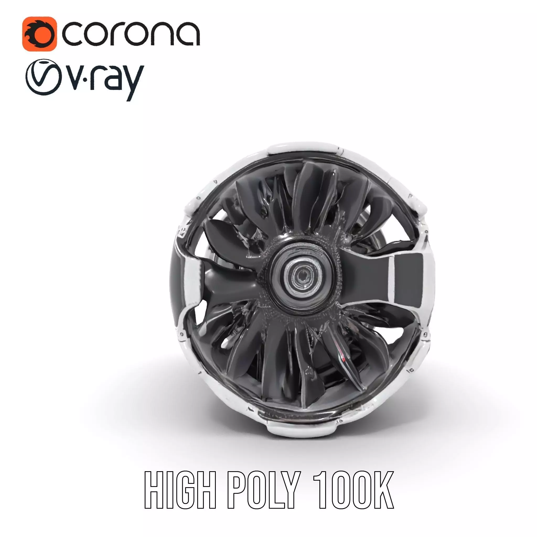 Futuristic Jet Engine Model Pack Low-poly 3D model_15