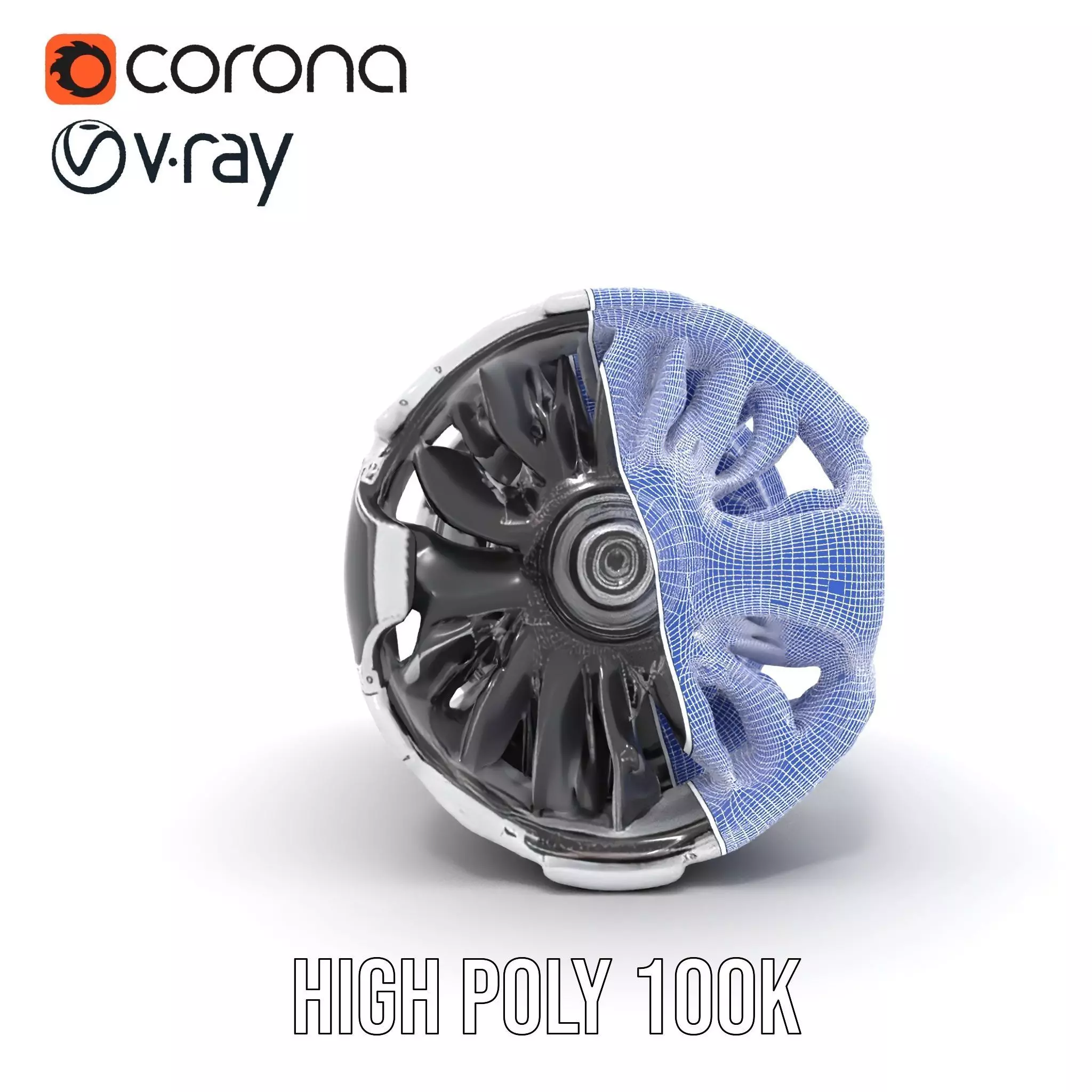 Futuristic Jet Engine Model Pack Low-poly 3D model_35