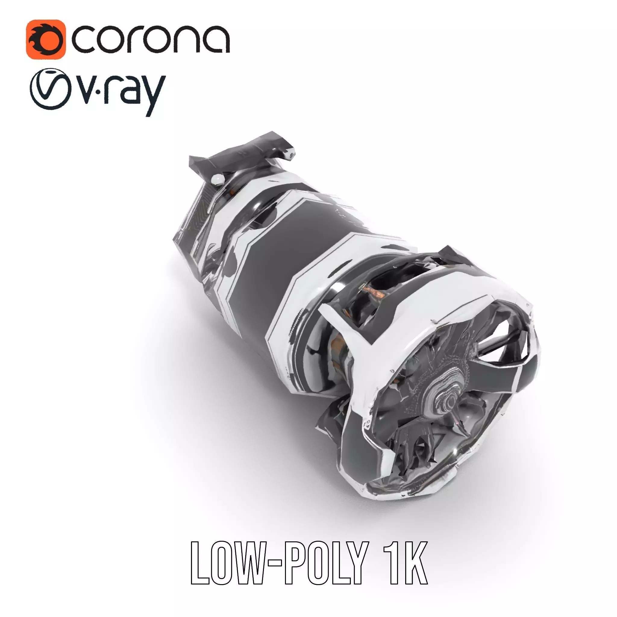 Futuristic Jet Engine Model Pack Low-poly 3D model_9