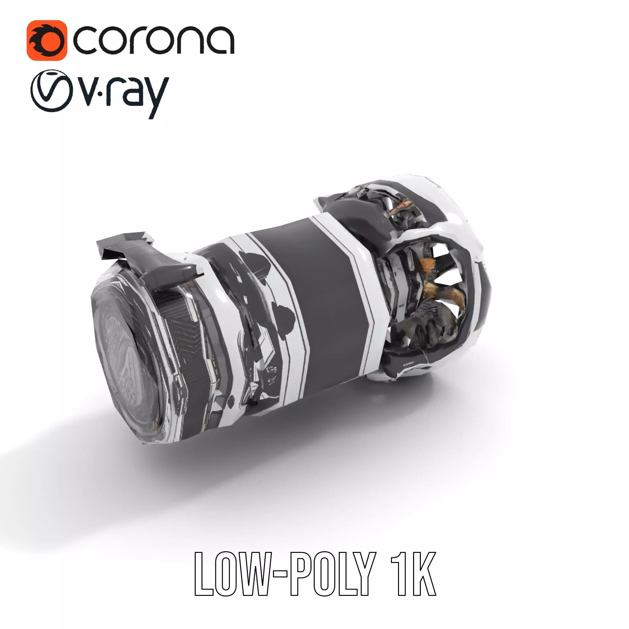 Futuristic Jet Engine Model Pack Low-poly 3D model_14