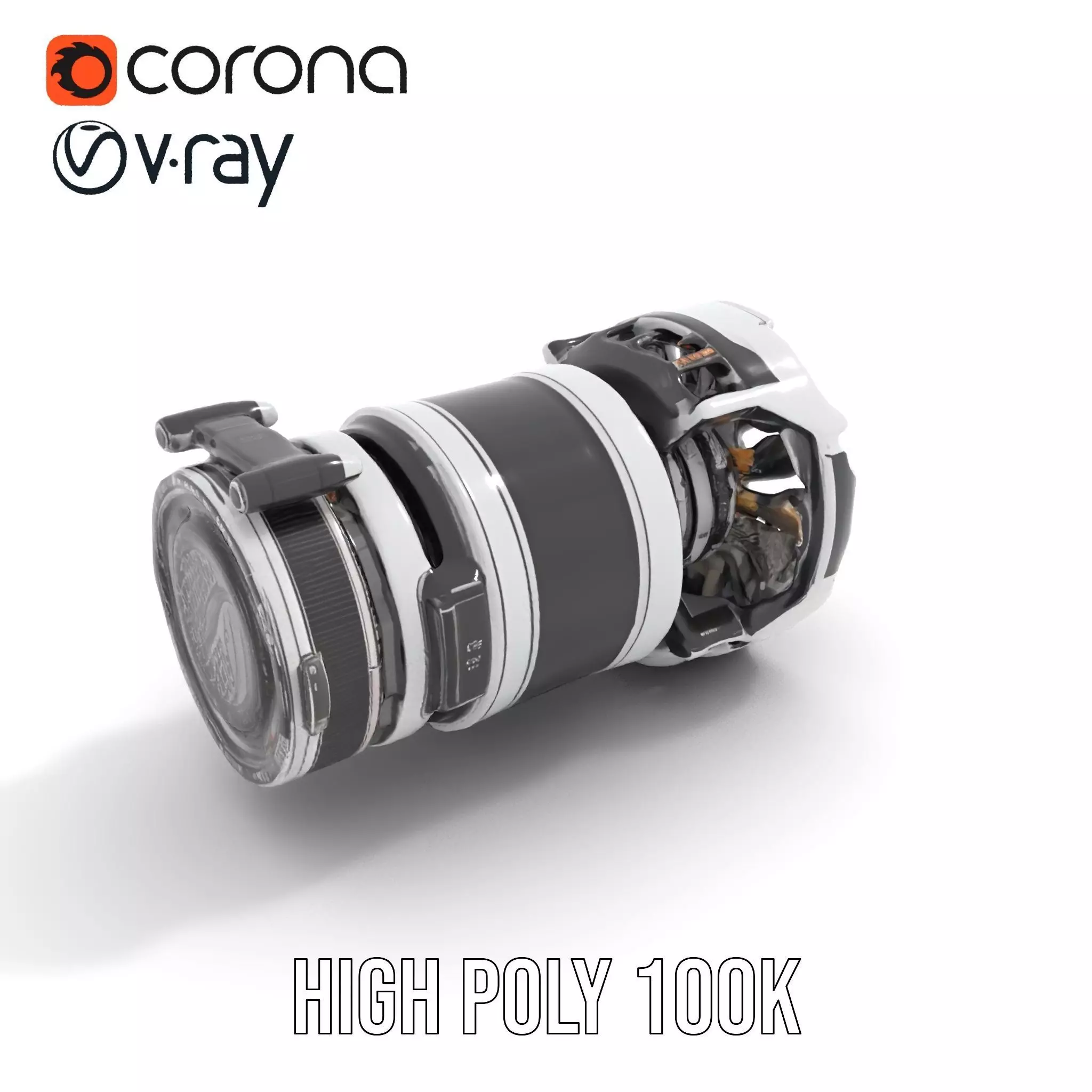 Futuristic Jet Engine Model Pack Low-poly 3D model_12