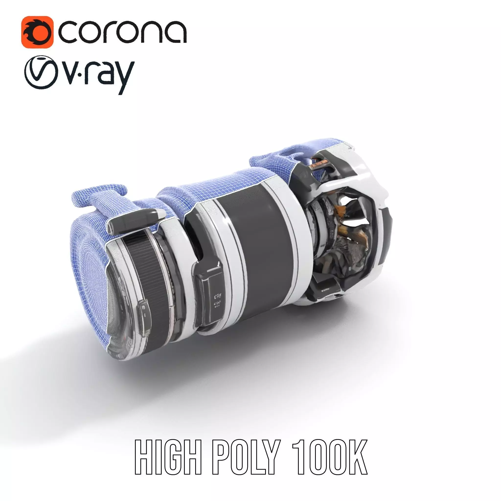 Futuristic Jet Engine Model Pack Low-poly 3D model_32