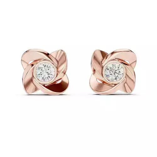 Solitaire Round Cut Diamond Flower Stud Earring 3DM STL Video