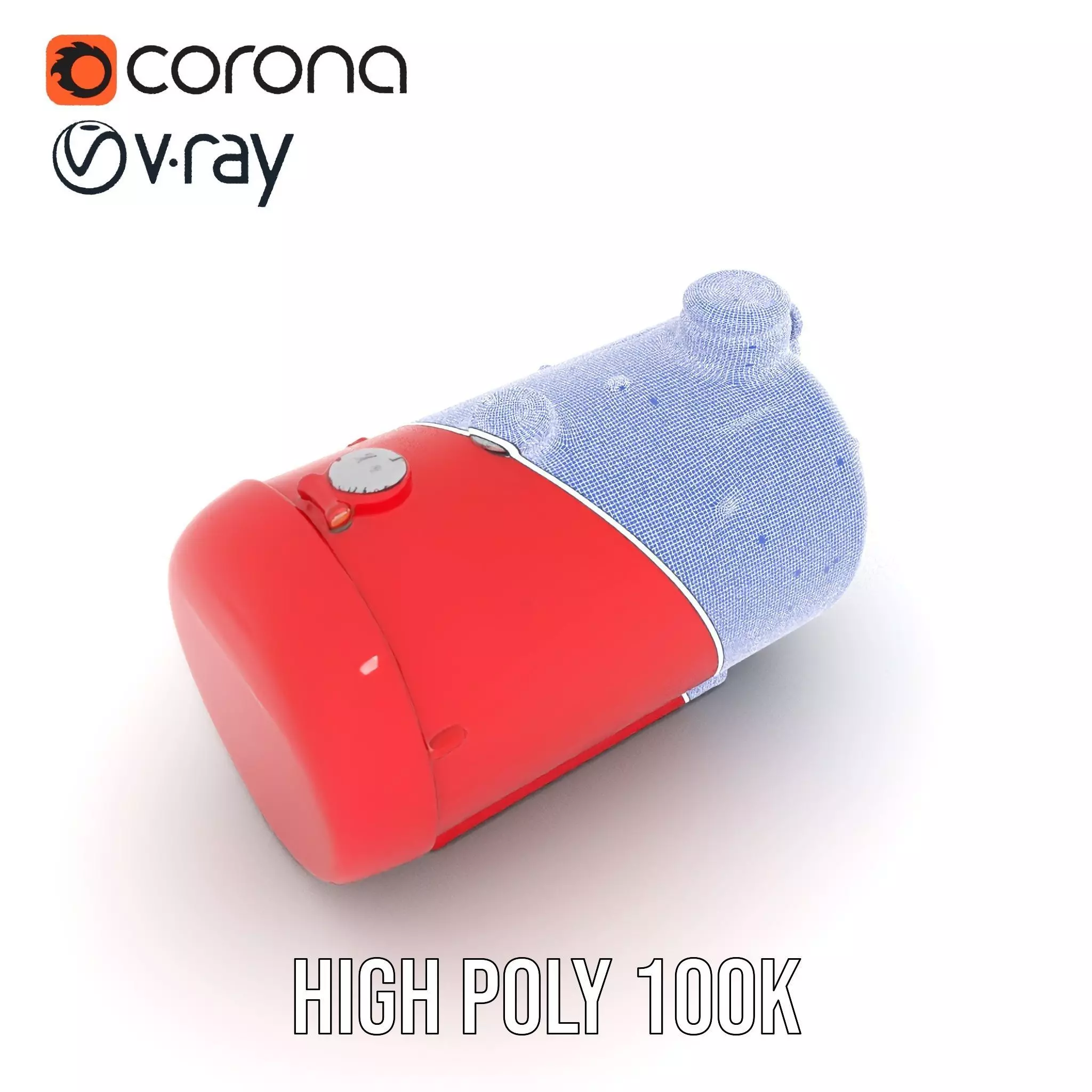 Red Cylindrical Pressure Tank Model Pack Low-poly 3D model_29